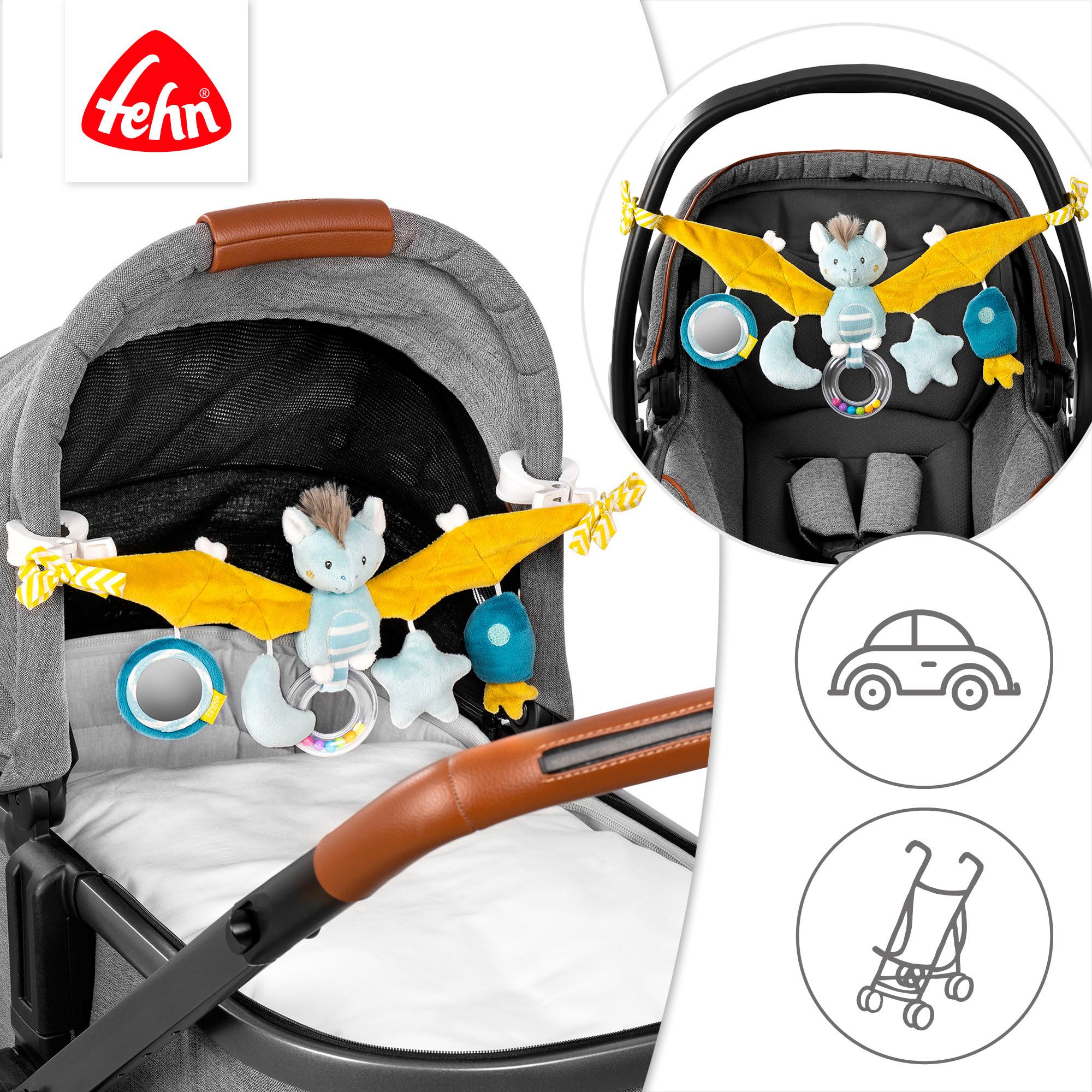 Fehn Kinderwagenketting Little Castle, vleermuis