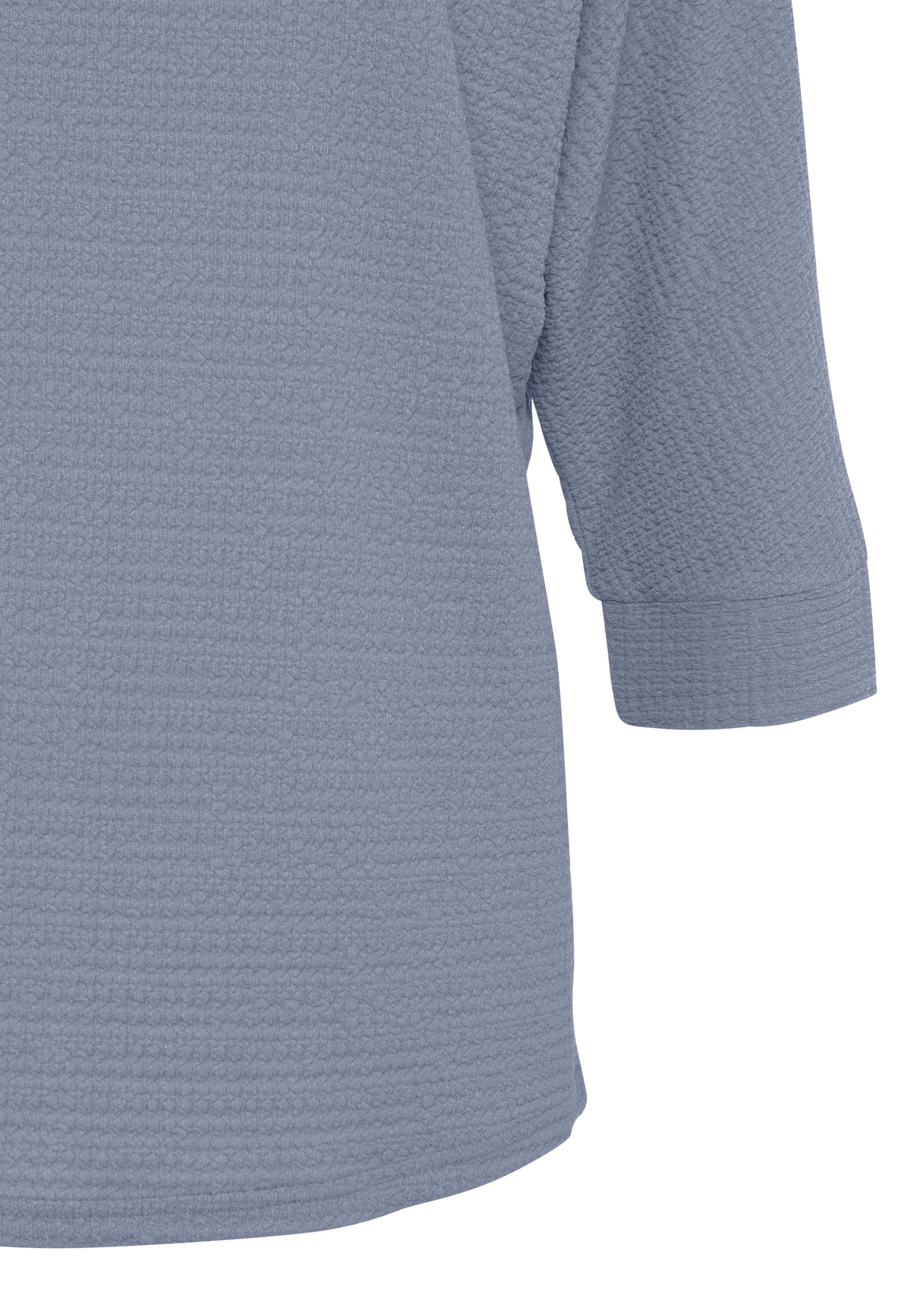 Vivance Shirt met 3 4-mouwen Ronde hals gemaakt van strijkvrije crêpe stof