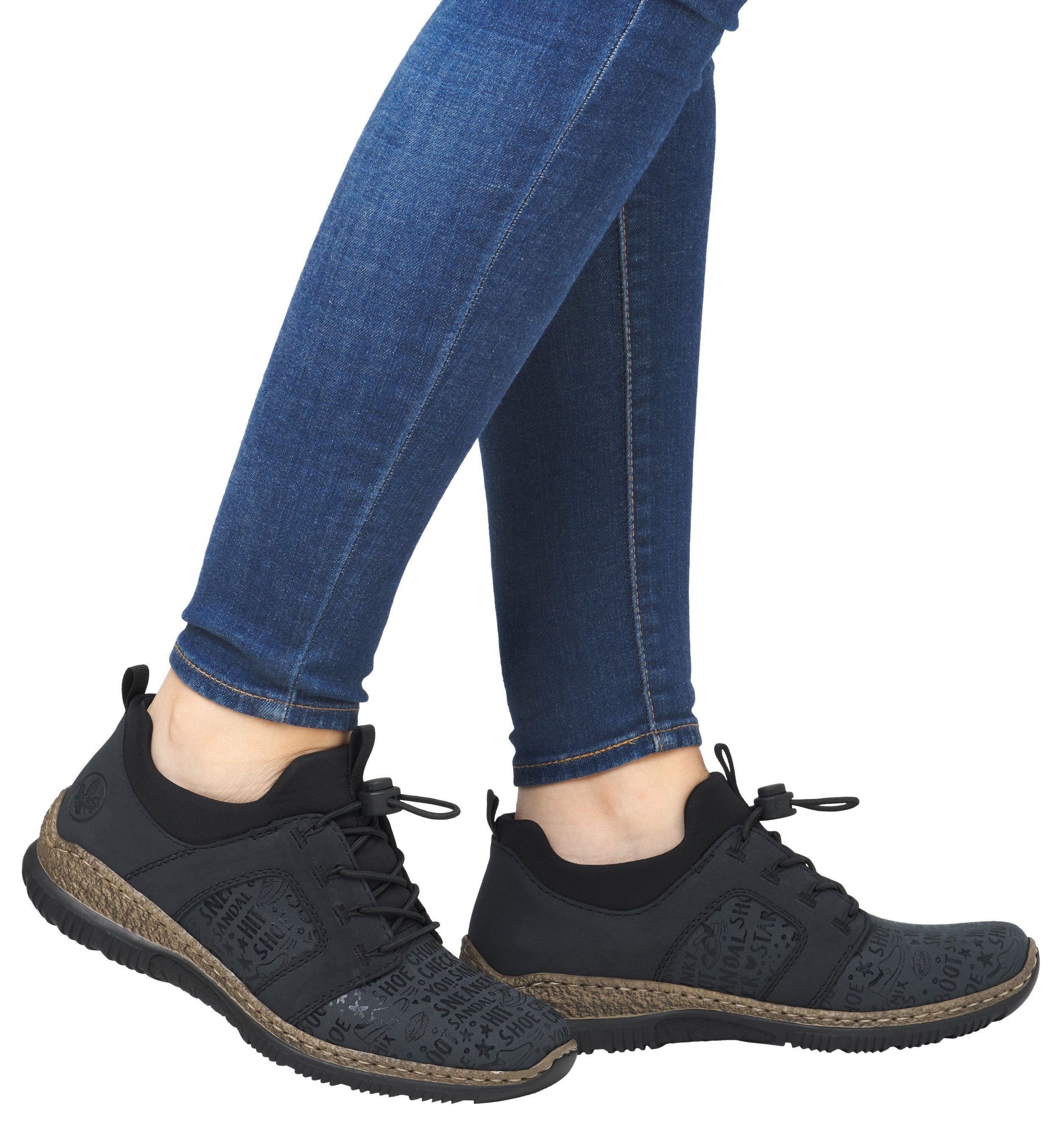 Rieker Slip-on sneakers , instapschoen, vrijetijdsschoen, lage schoen met praktische aanhaallussen