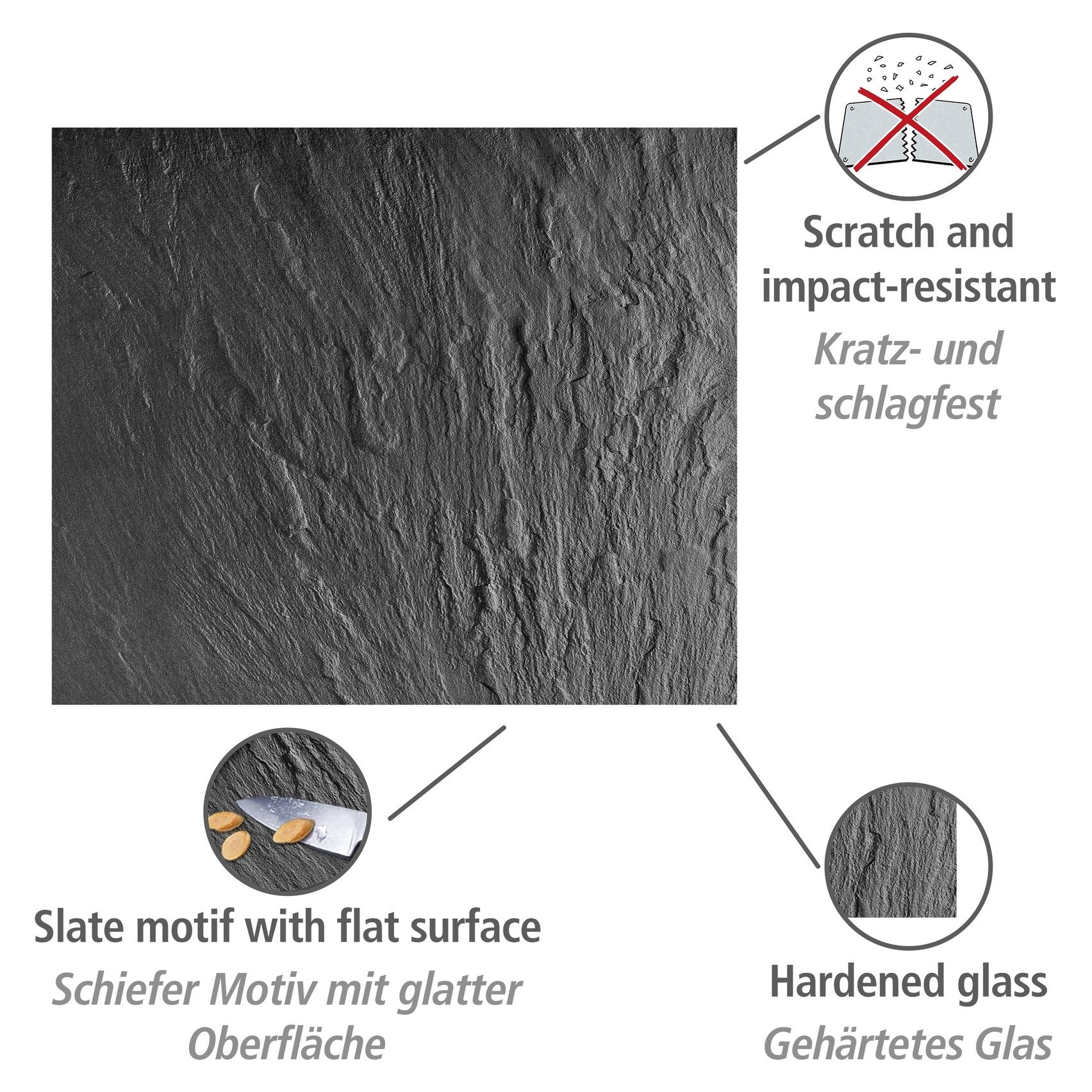 WENKO Keukenwand Model Leisteen praktische spatbescherming