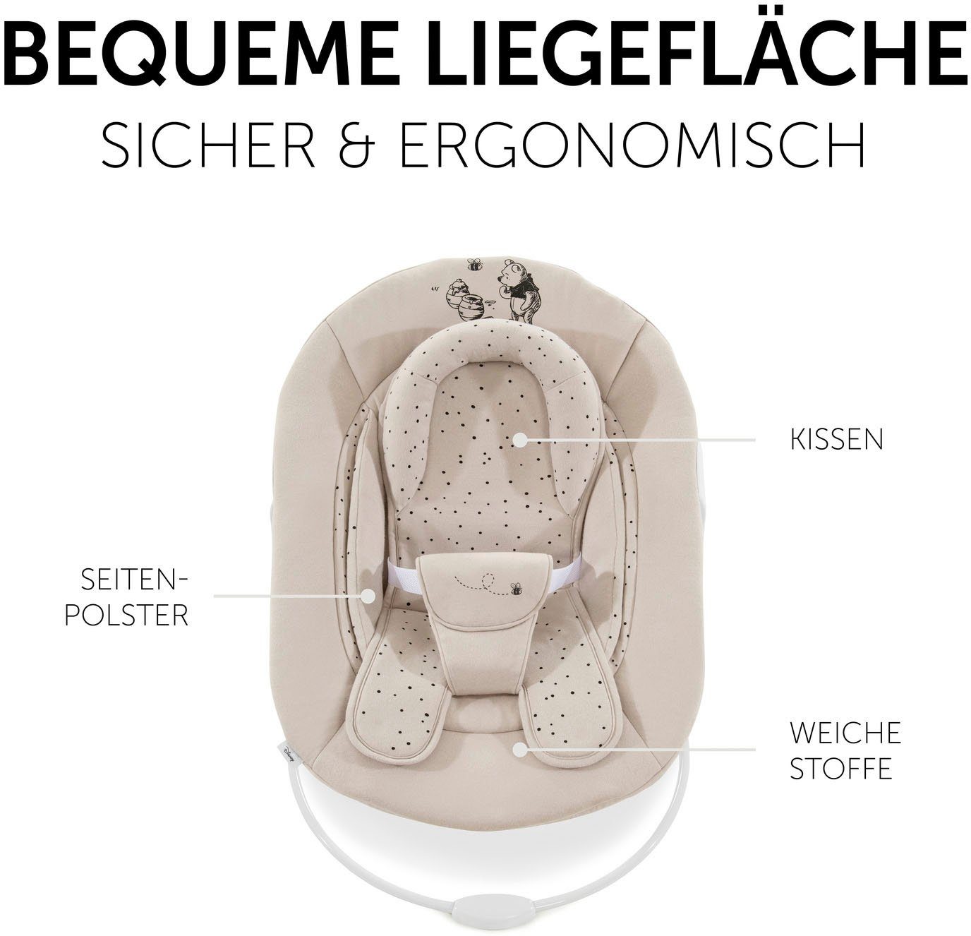 Hauck Opzet voor de kinderstoel Alpha Bouncer 2in1 Winnie the Pooh beige