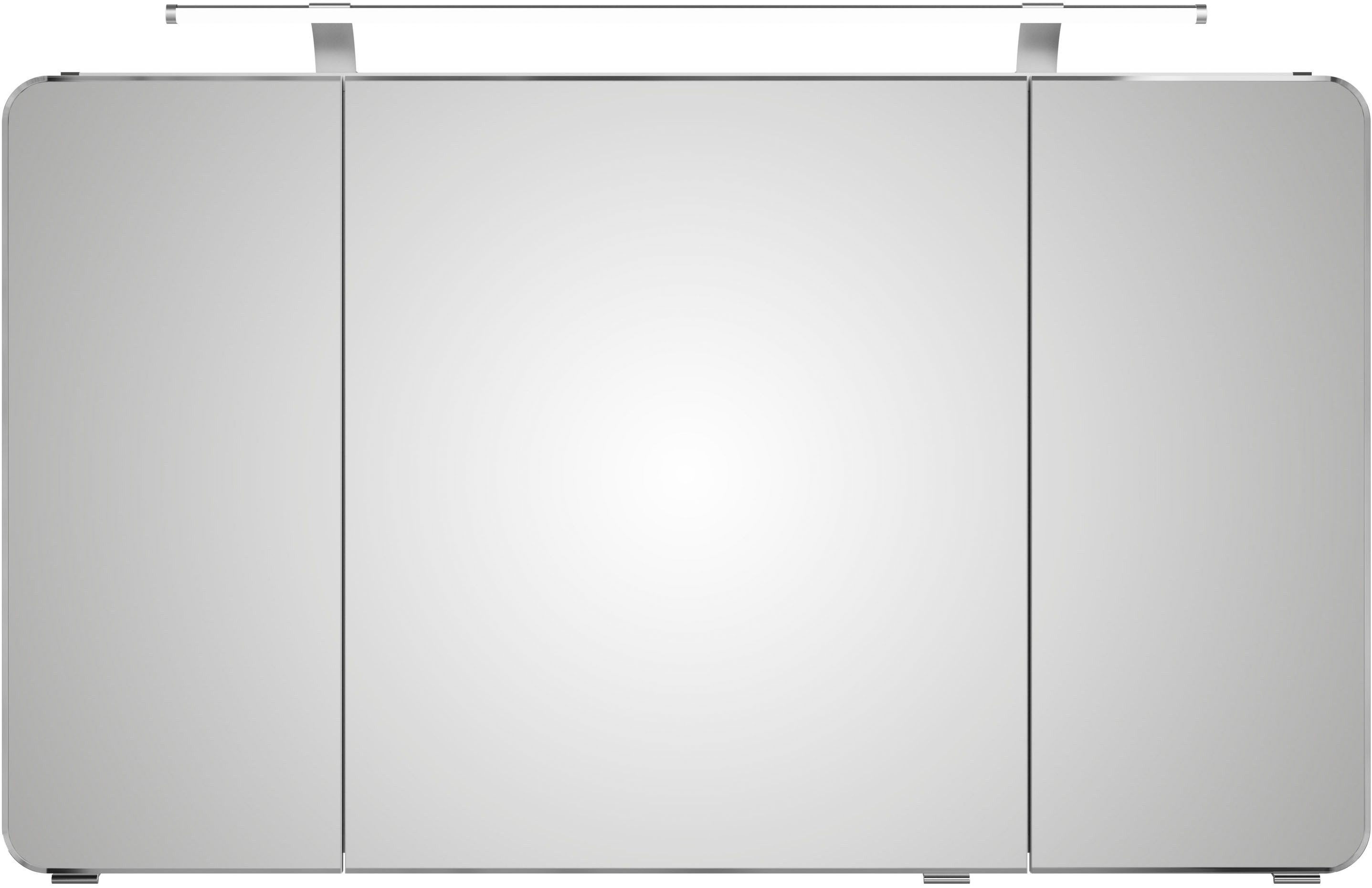 Saphir Spiegelkast Serie 4005 badkamer spiegelkast incl. LED-opbouwlamp Badkast 120 cm breed, 3 deuren, 6 glazen legplanken, incl. deurdemper