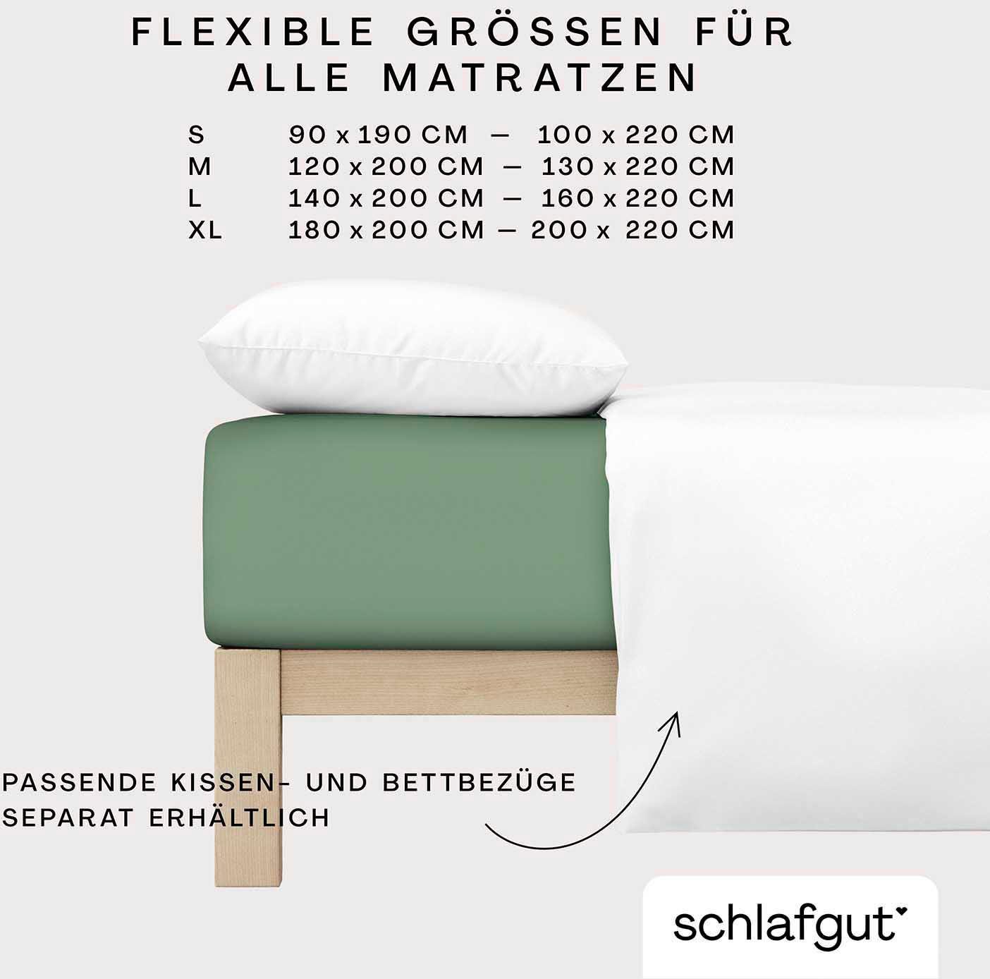Schlafgut Hoeslaken PURE biologische katoen met elastaan, rekbaar en ondoorzichtig, strak, bedlakens (1 stuk)