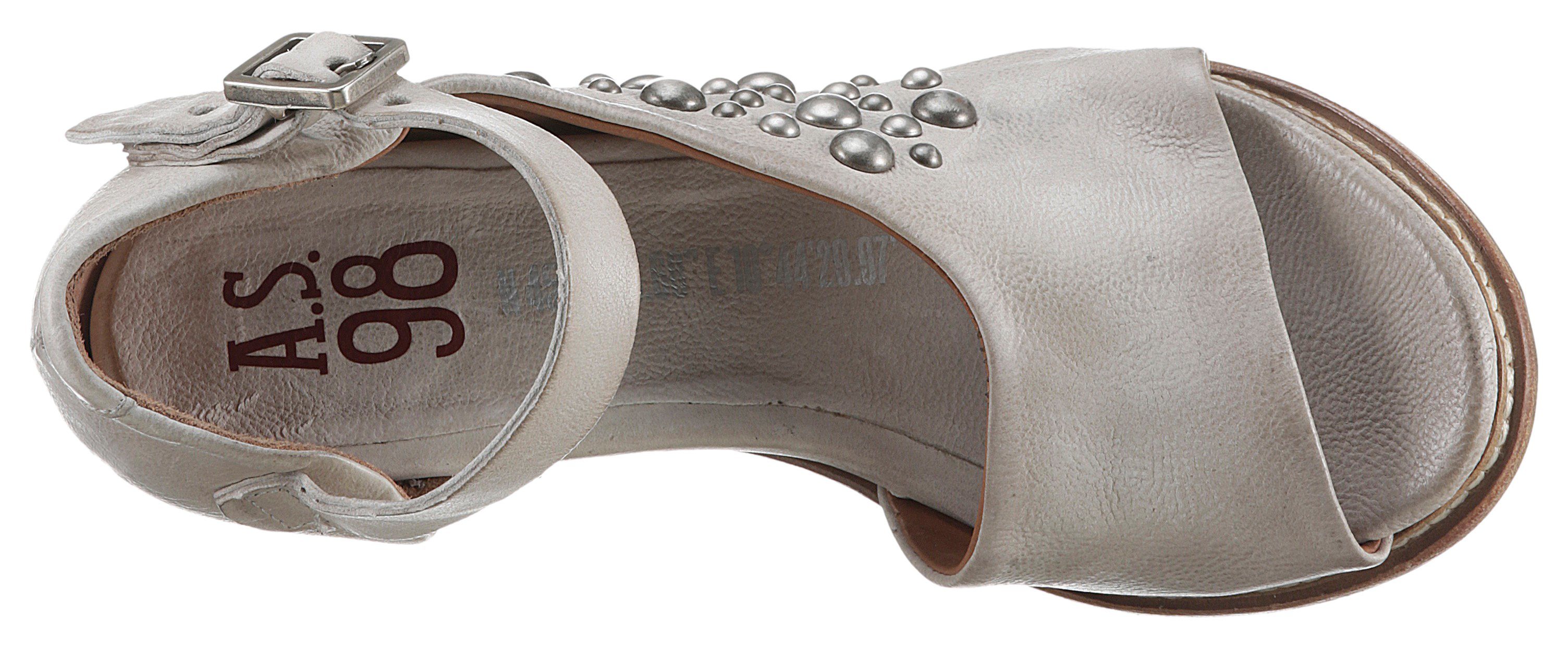 A.S.98 Peeptoepumps BASILE , avondschoen, bandensandaal, blokhak, met nagels