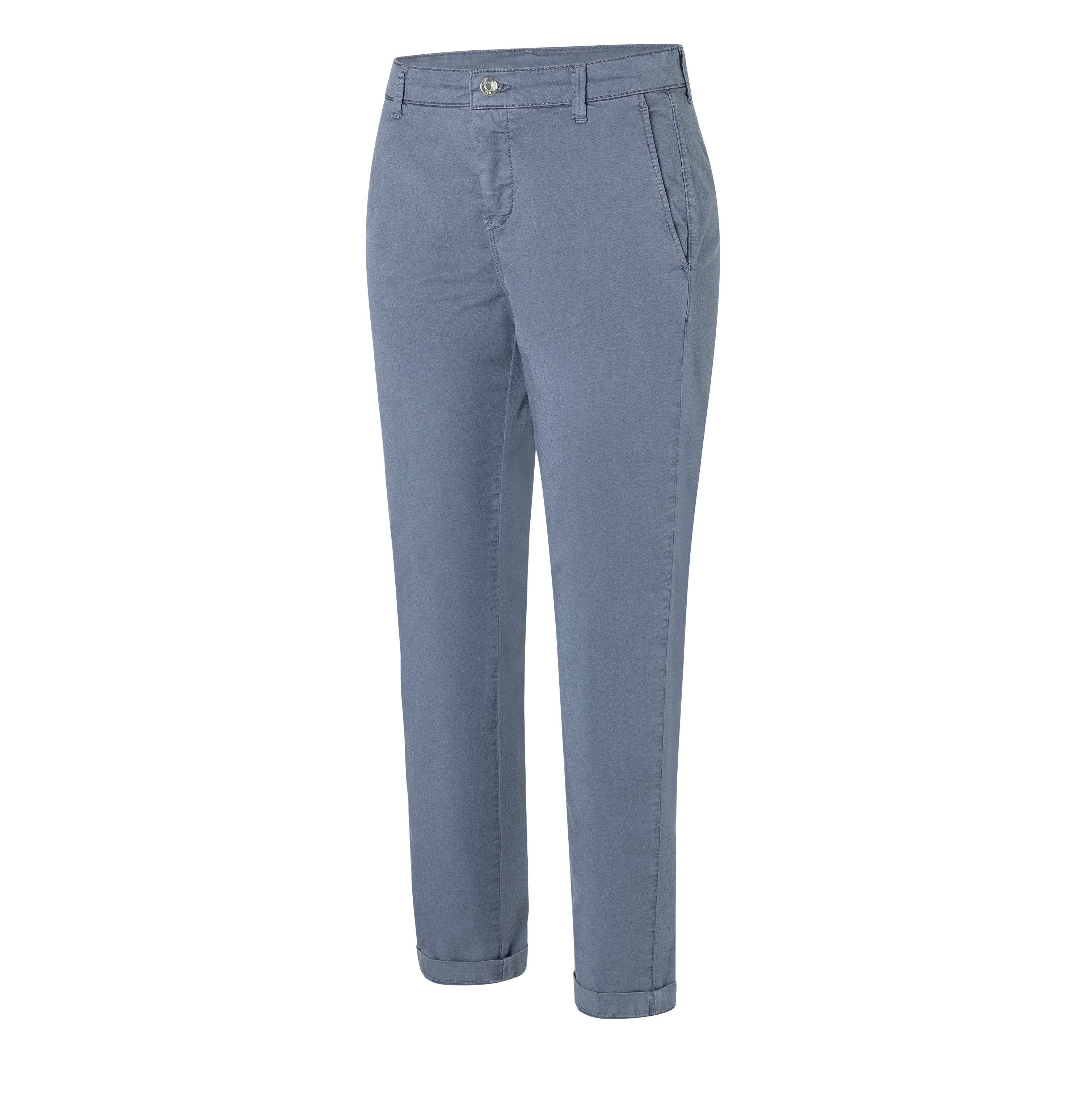 MAC Chino turn up met subtiele glans, elegant en sportief tegelijk