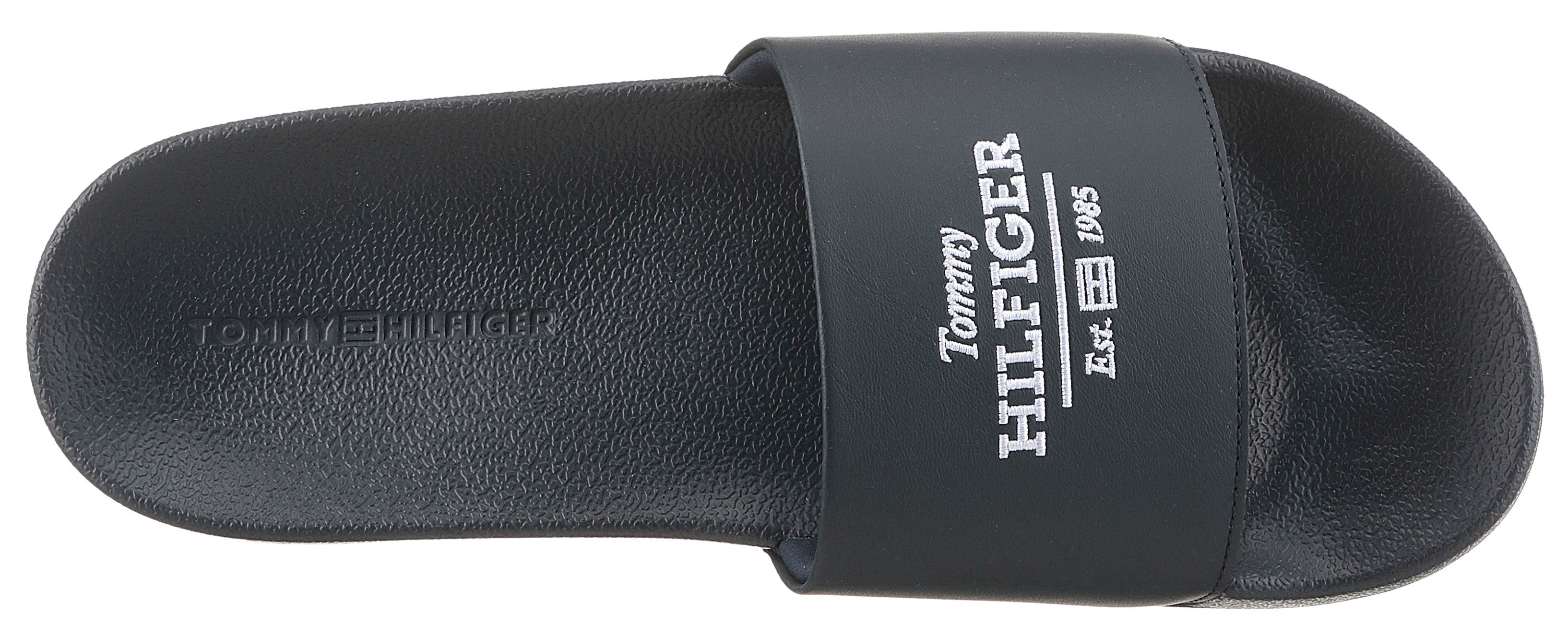 Tommy Hilfiger Slippers EMBROID HILFIGER 85 POOL SLIDE zomerschoen, slippers, badslippers met logo-borduursel