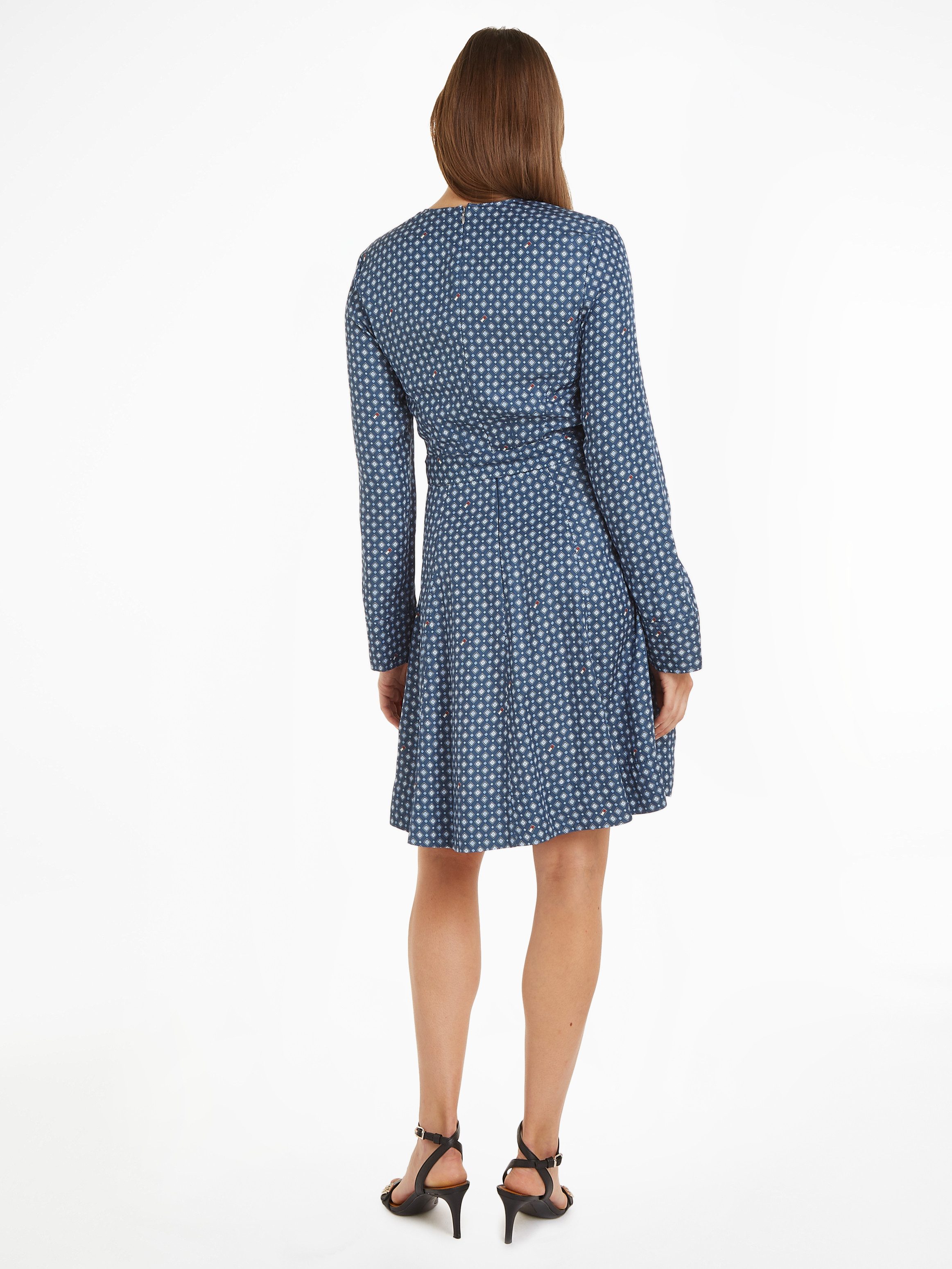 Tommy Hilfiger Blousejurk FOULARD FIT & FLARE KNEE DRESS