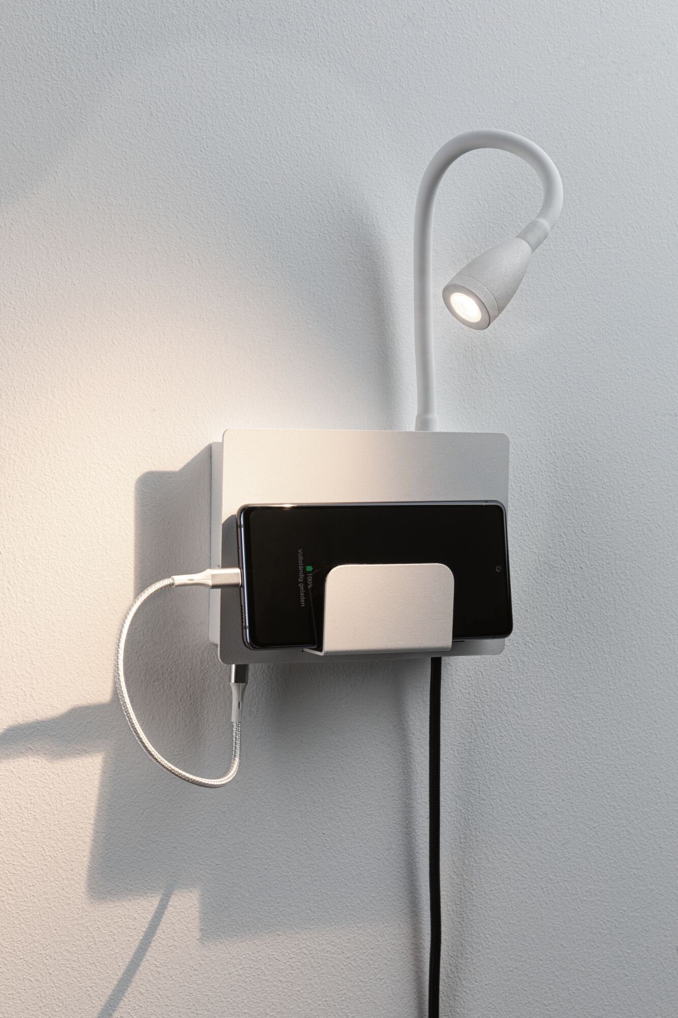 Paulmann Led-wandlamp Halina 3W USBC 230V 2700K Kunststof/Metaal