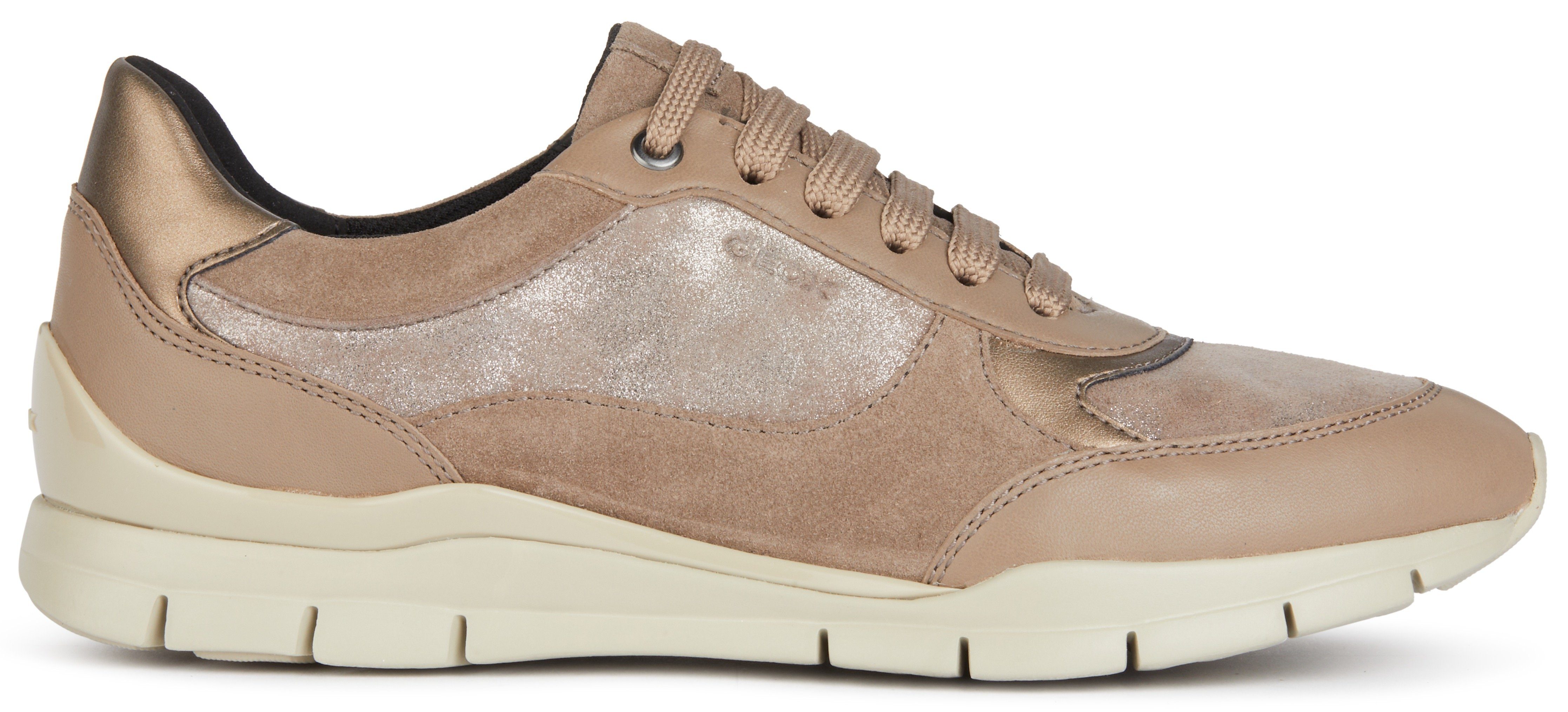 Geox Sneakers D SUKIE met glans, vrijetijdsschoen, lage schoen, veterschoen