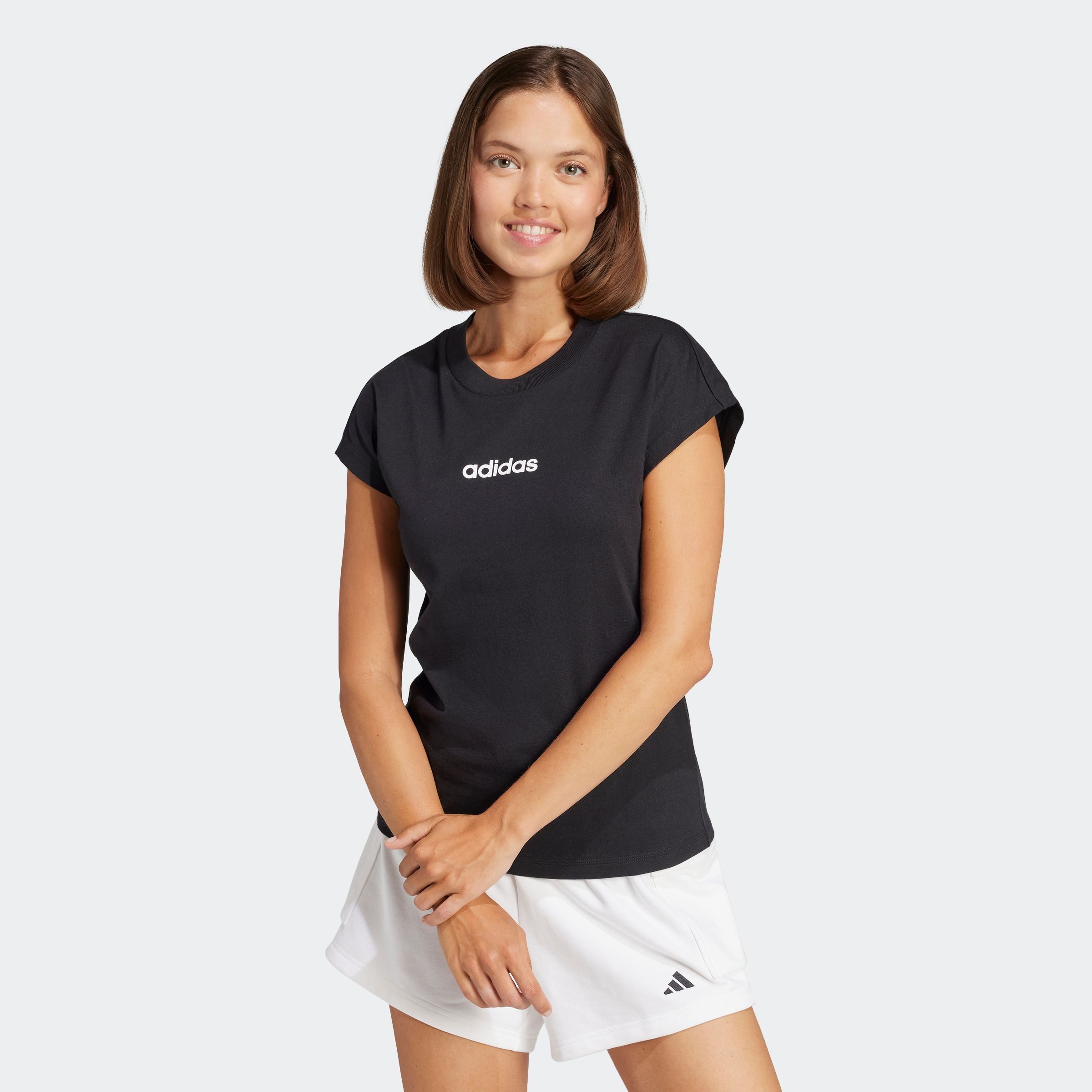 adidas Sportswear T-shirt W LIN SJ T Basic T-shirt van zacht materiaal