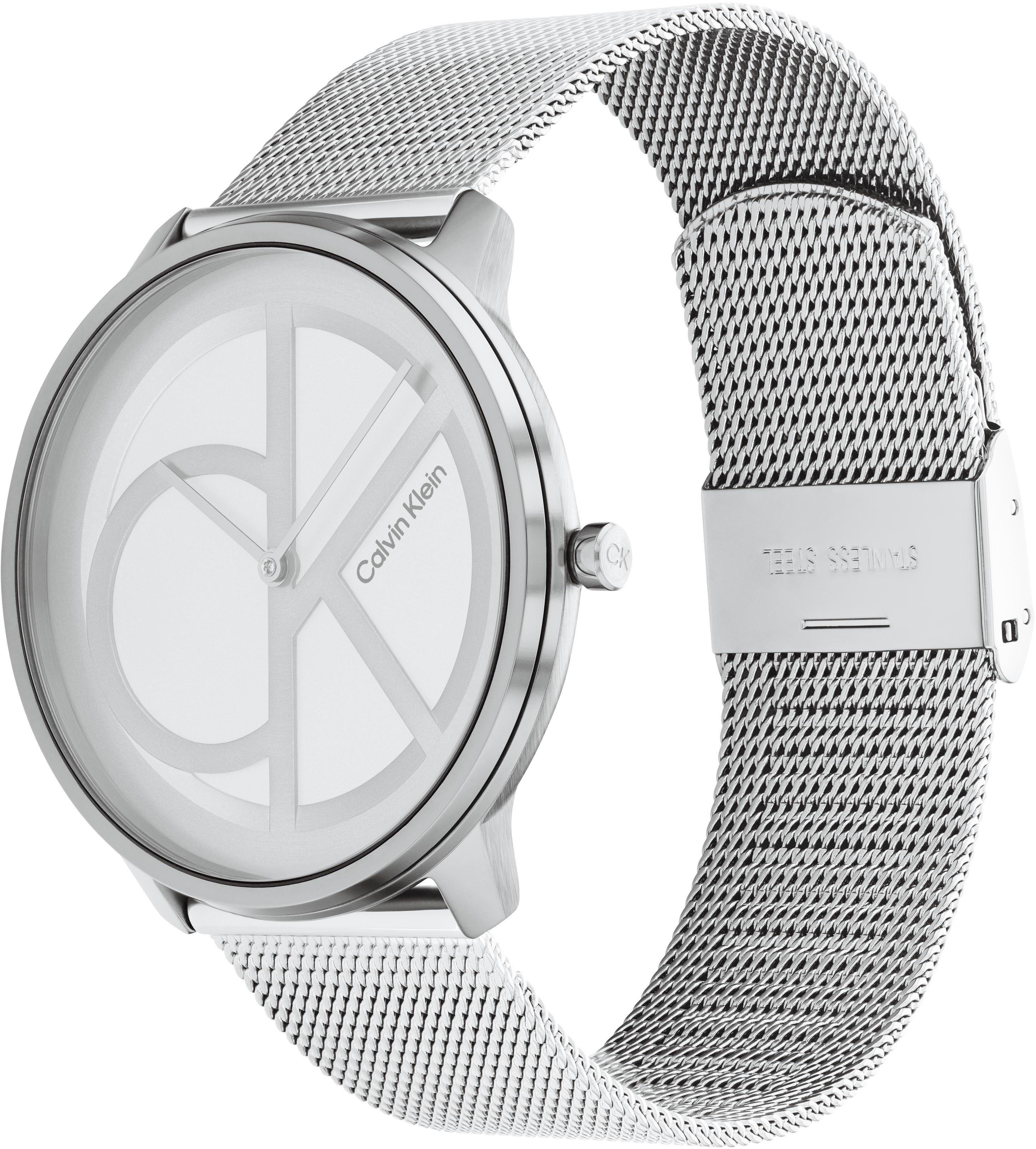 Calvin Klein Kwartshorloge CK ICONIC 40 mm Polshorloge, dameshorloge, herenhorloge, roestvrijstalen armband, analoog