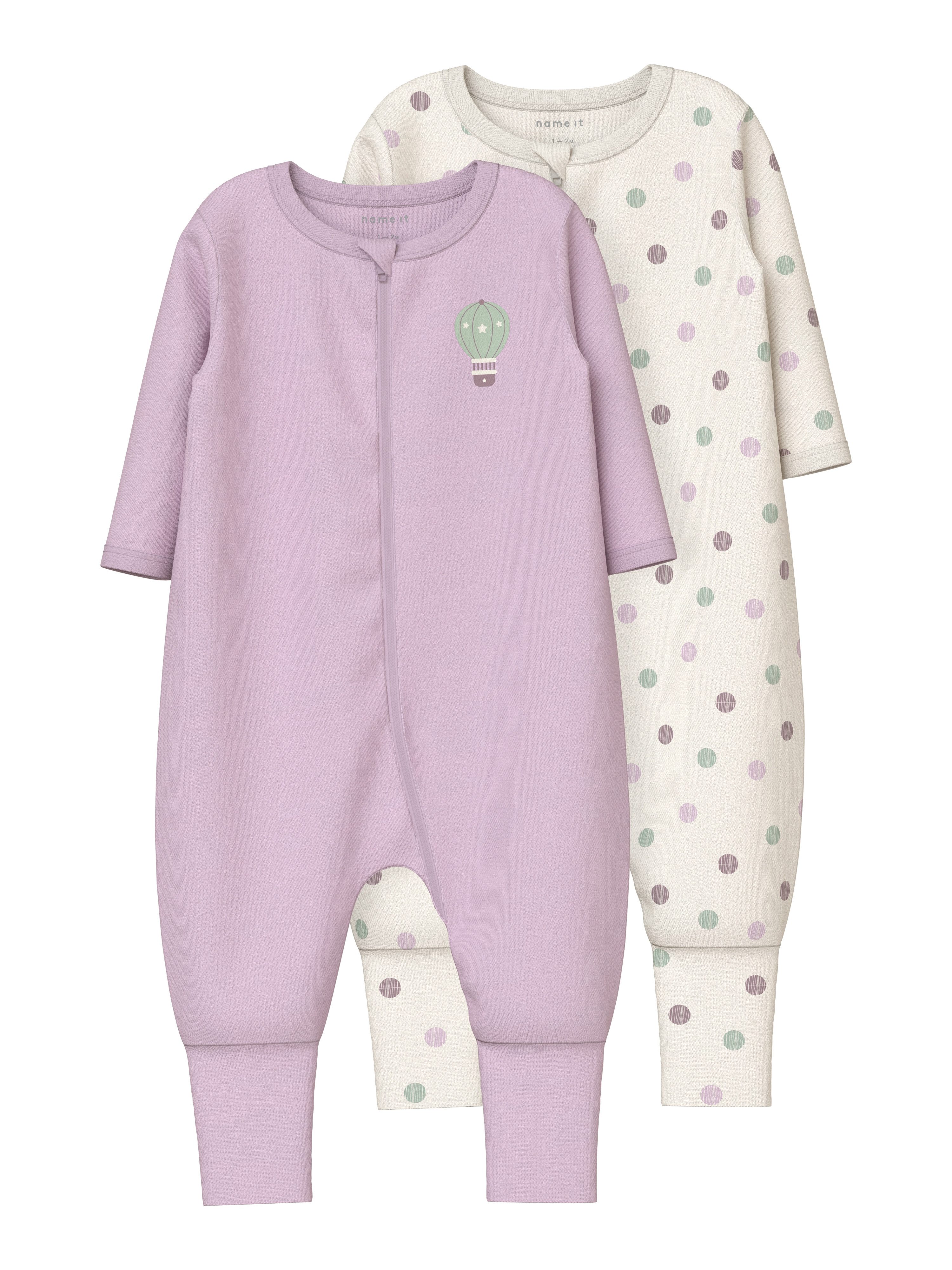 Name It Pyjama NBFNIGHTSUIT 2P ZIP FF JET DOT NOOS (set, 2-delig)