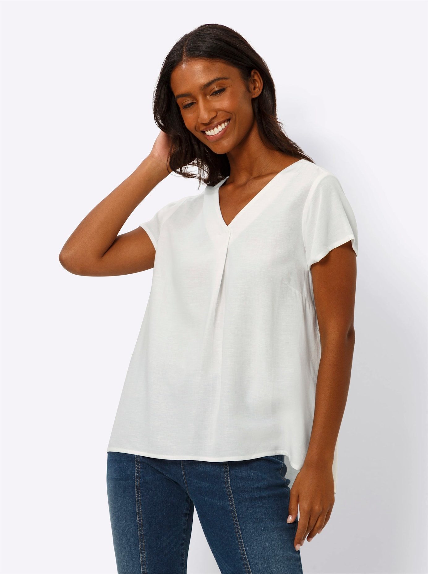 heine Blouse met korte mouwen dames blouses maat 44 beige