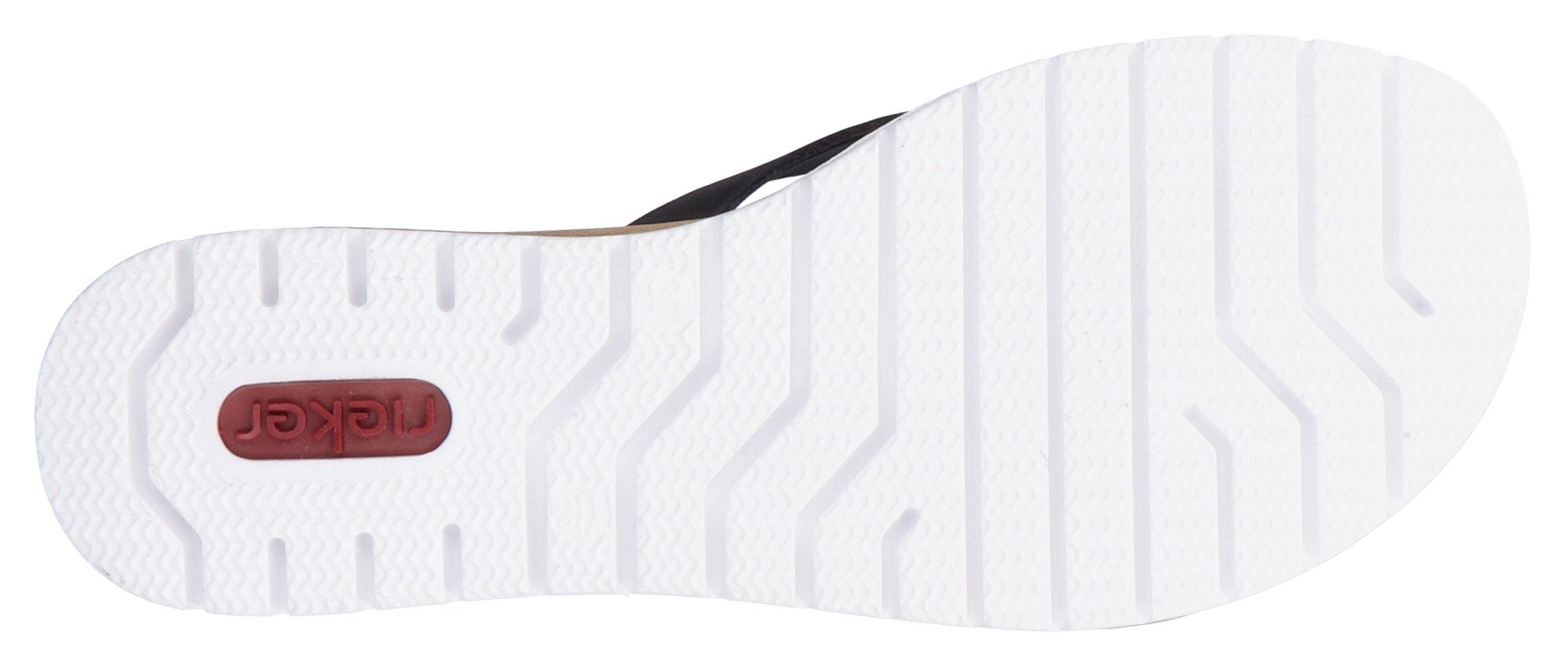 Rieker Slippers sleehak, zomerschoen, slippers met sleehak in kurk-look