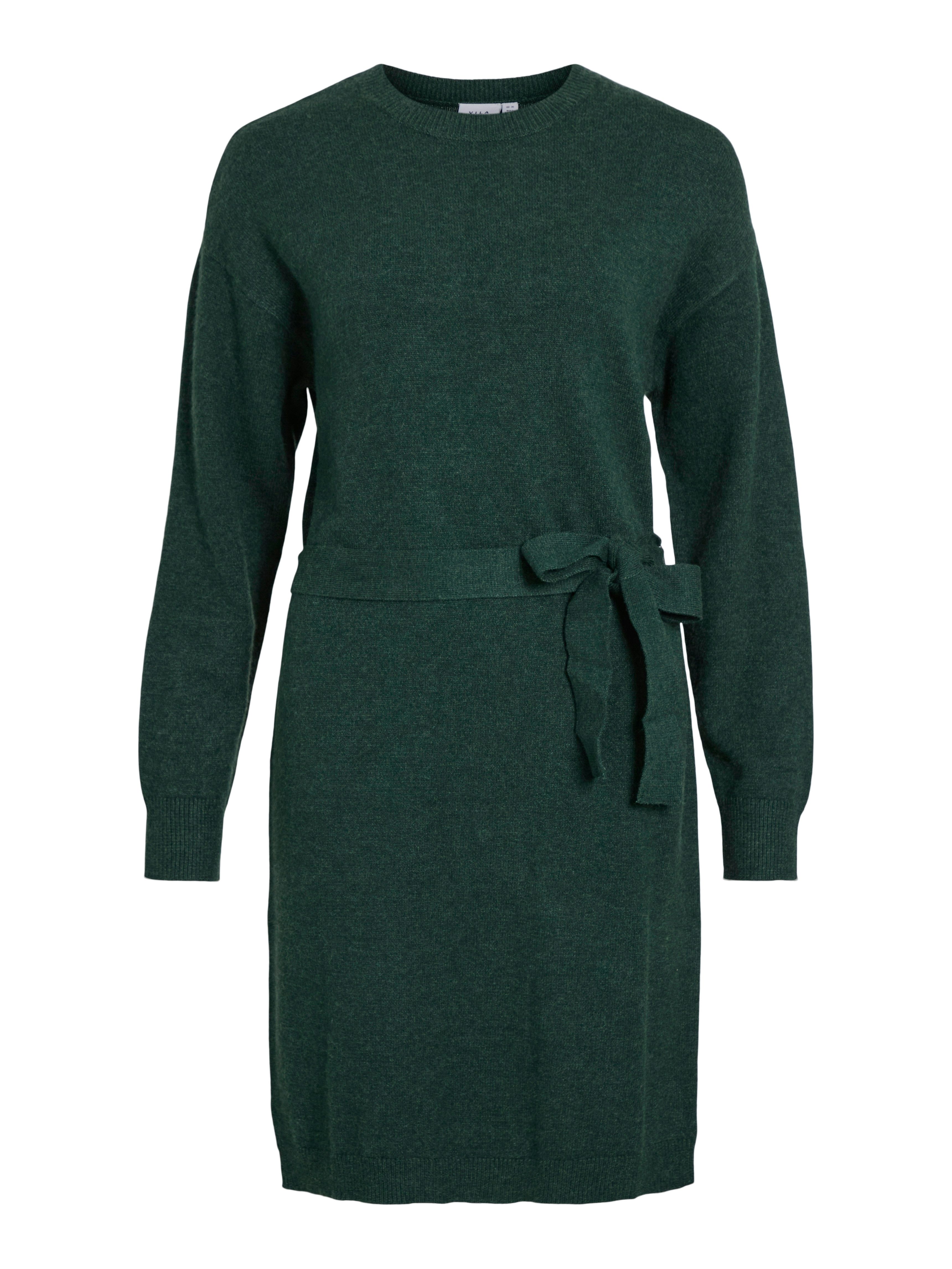 Vila Gebreide jurk VIRIL O-NECK L S BELT KNIT DRESS NOOS