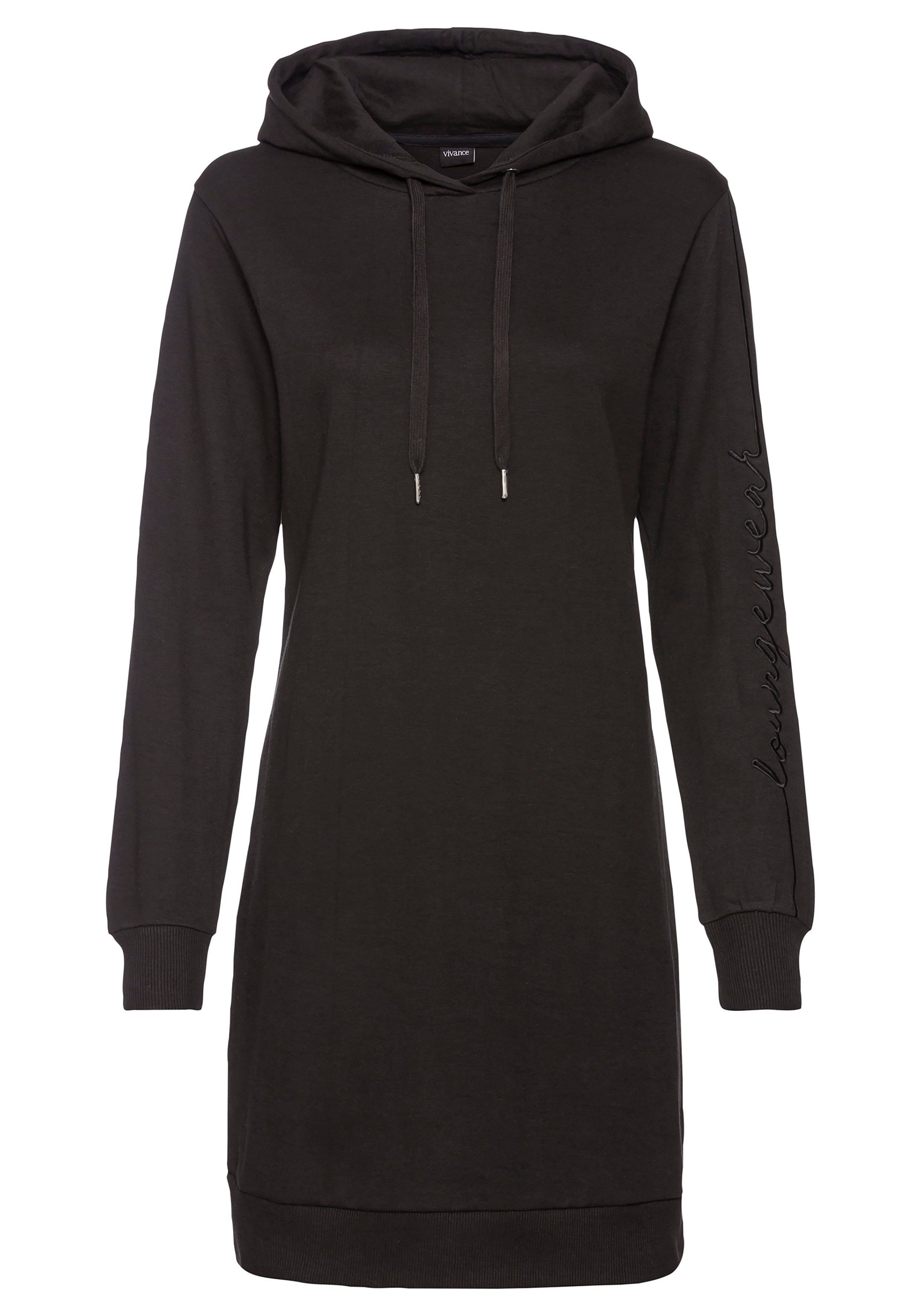 Vivance Sweatjurk met loungewear borduursel, lounge jurk (1-delig)