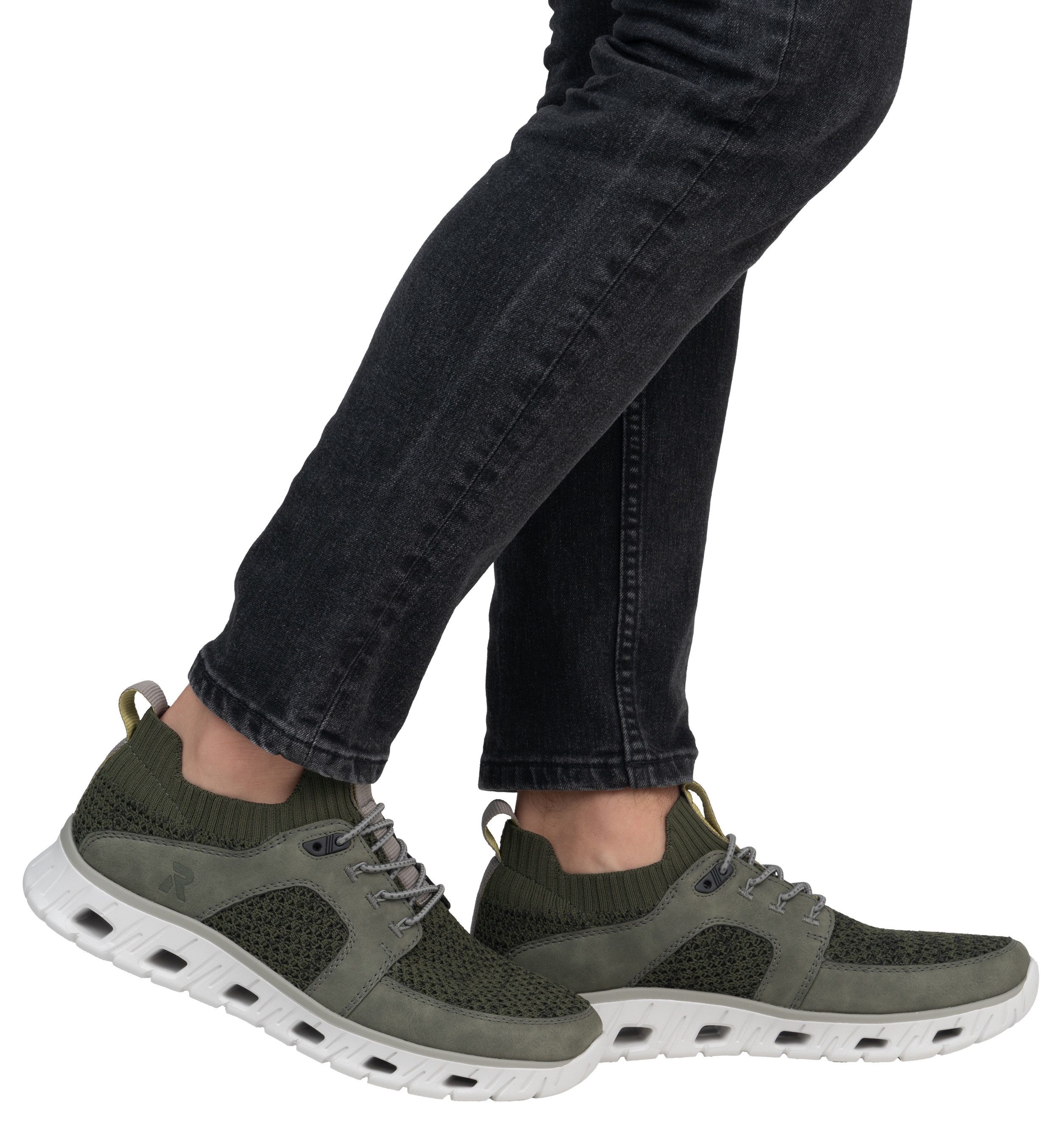 RIEKER Sport Slip-on sneakers , lage schoen, vrijetijdsschoen, slipper met modieuze loopzool