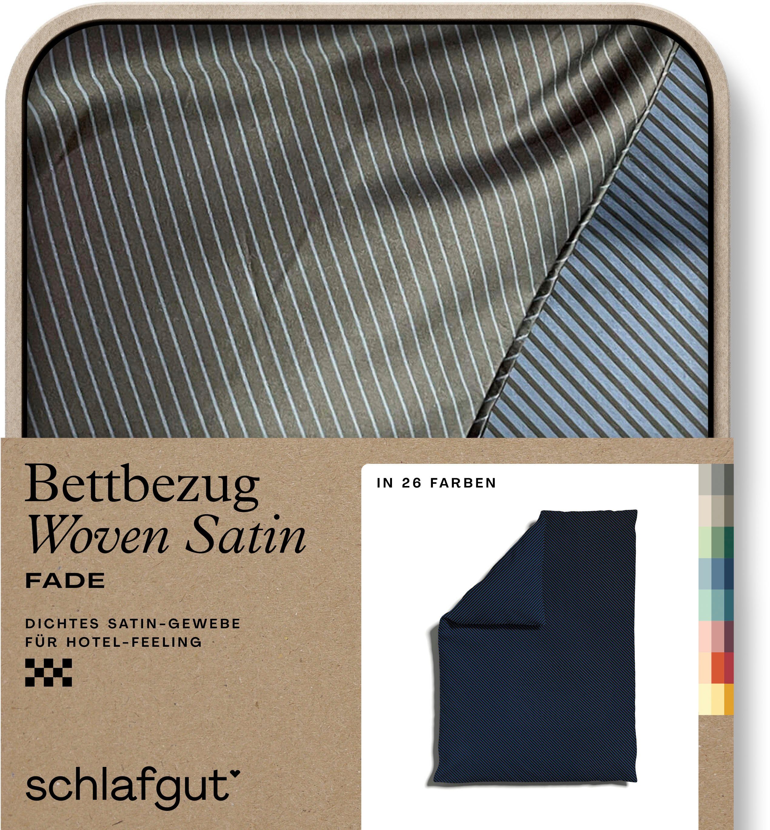Schlafgut Dekbedovertrek Woven Satin fade met fijne strepen met kleurverloop, mix & match: bijpassende kussensloop verkrijgbaar (1 stuk)