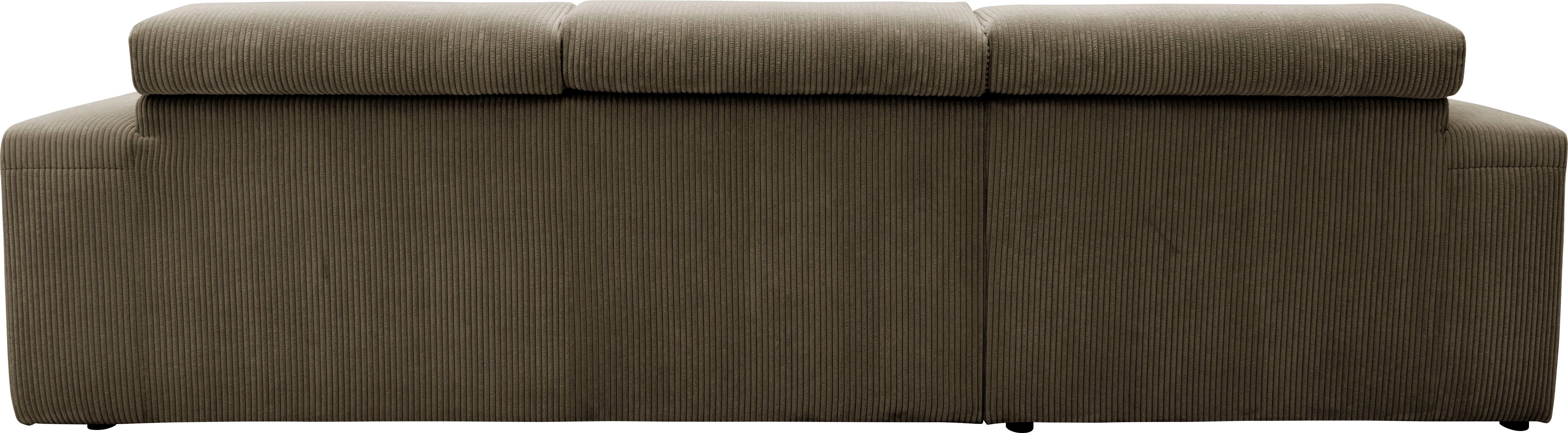 DOMO collection Hoekbank Brandon B/D/H: 289/177/80 cm, keuze met zitdiepteverstelling, L-vorm