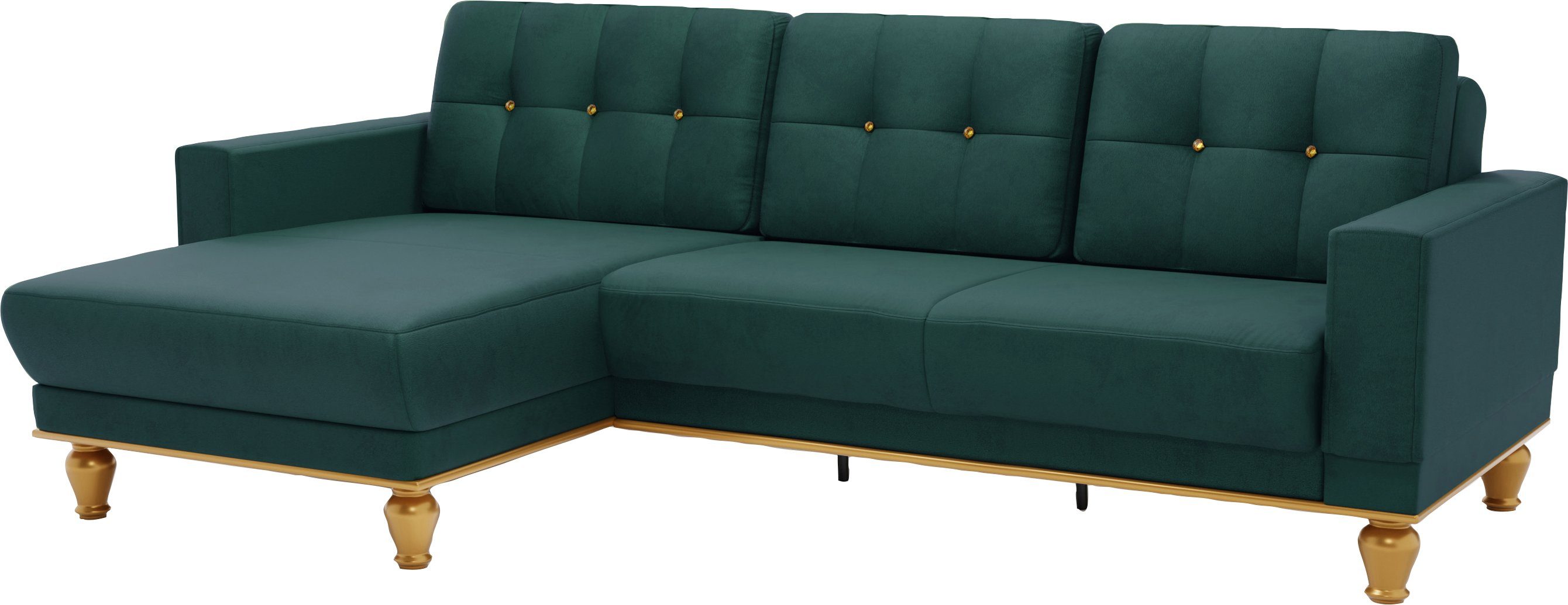 sit&more Hoekbank Orient 5 L-vorm met strassteentjes, naar keuze met slaapfunctie en bedkist