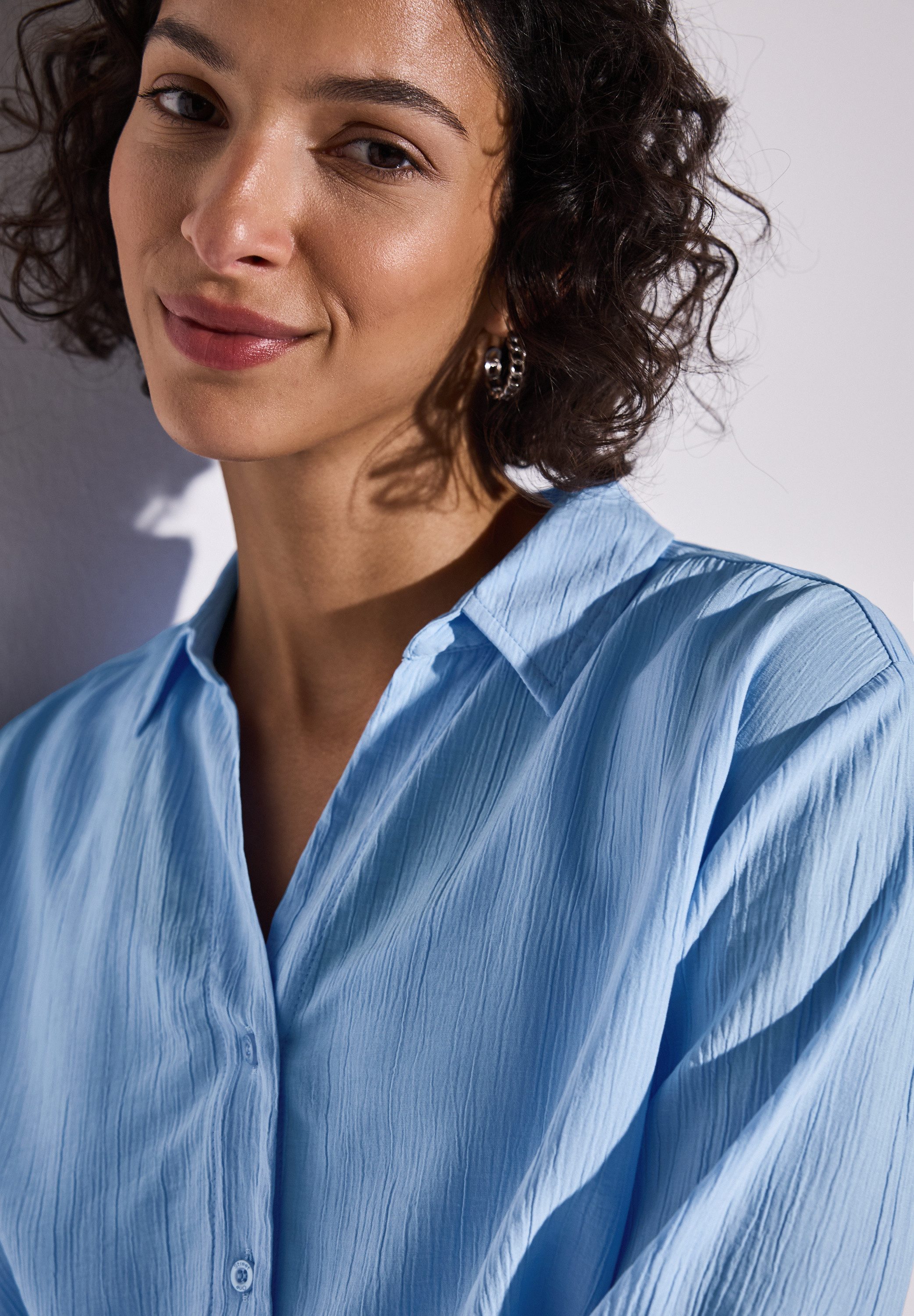 STREET ONE Gekreukte blouse met 3/4-mouwen