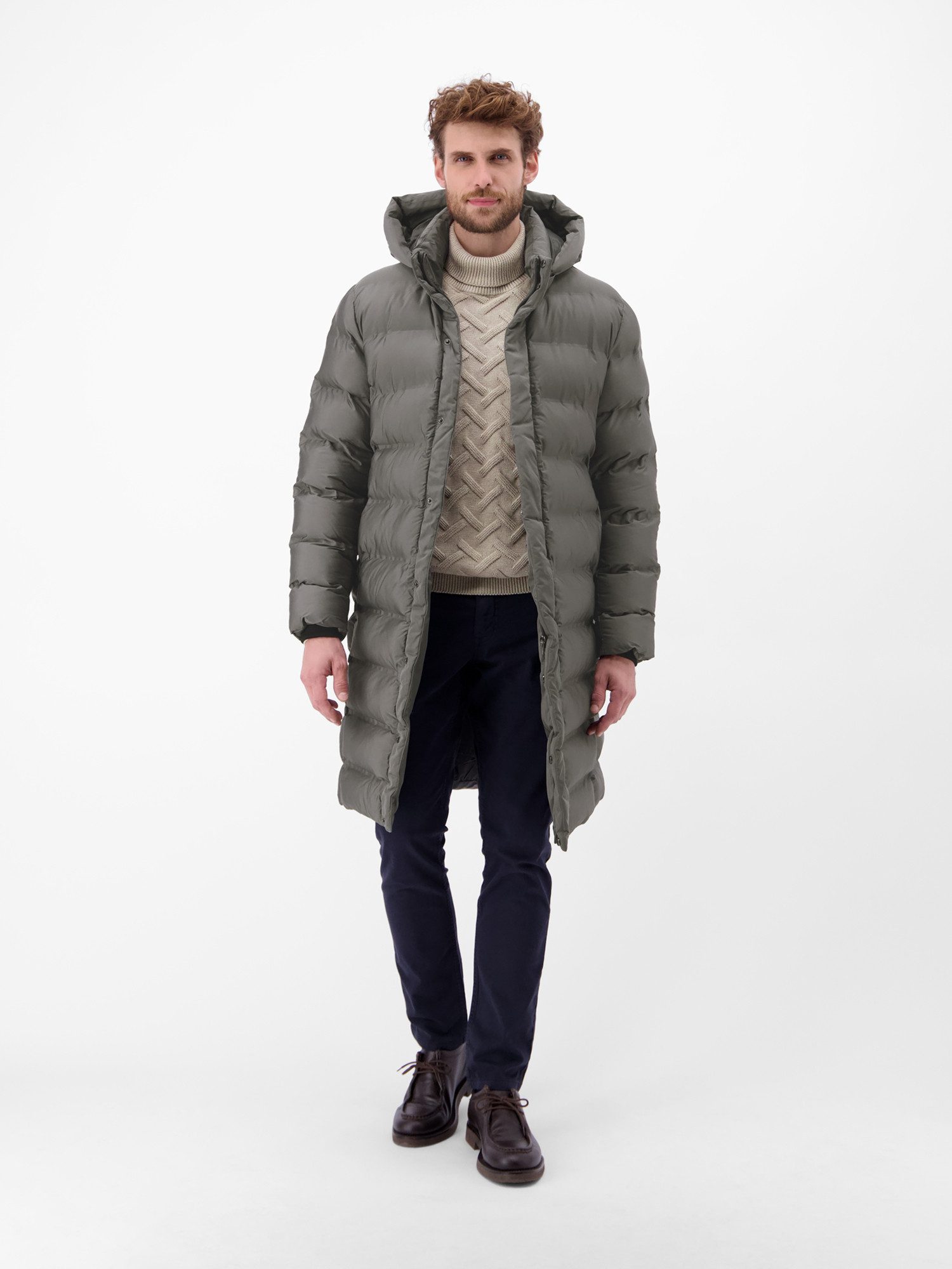 Lerros Winterjas LERROS Heren gewatteerde parka met afneembare capuchon