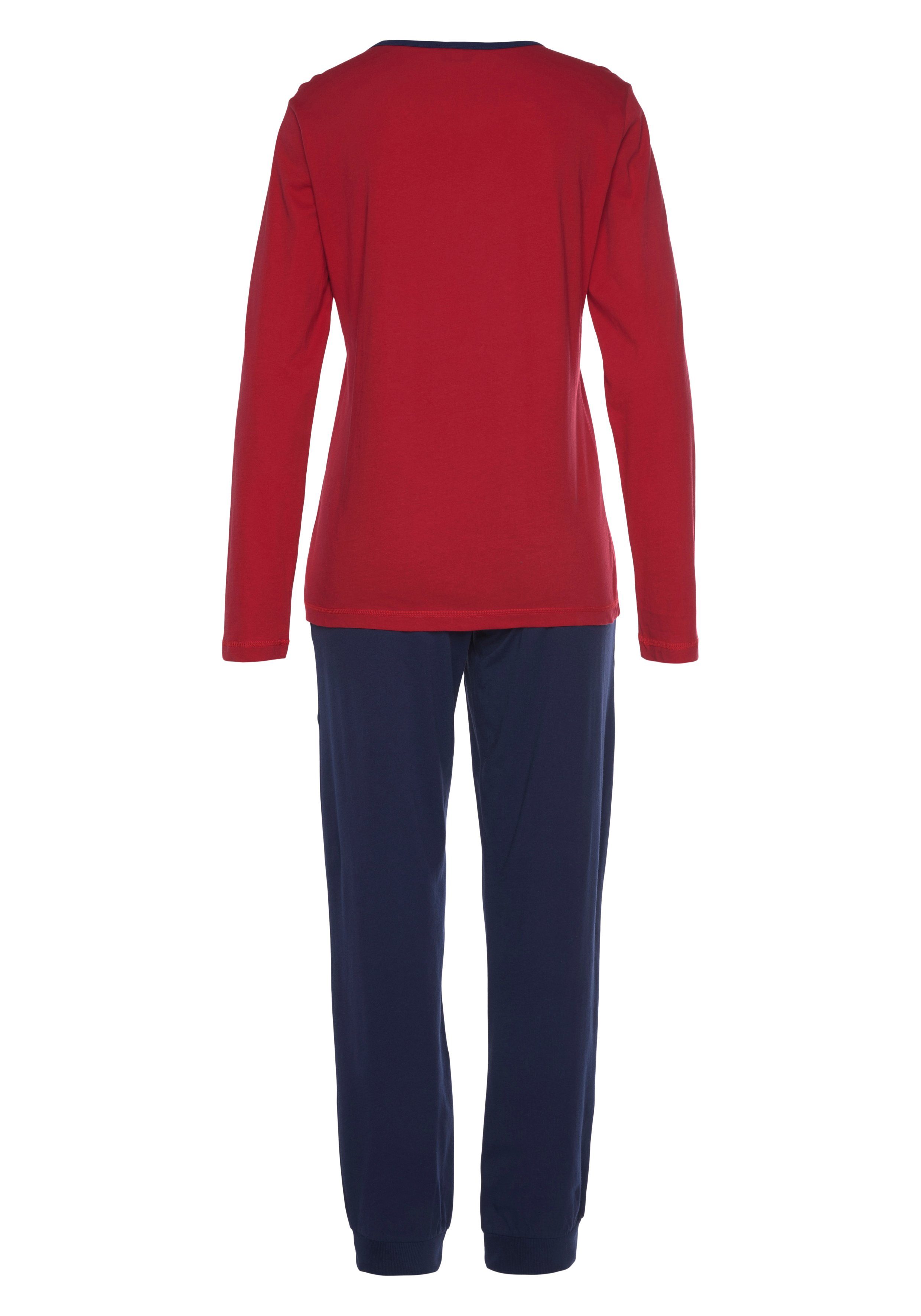 Vivance Dreams Pyjama met frontprint opzij (2-delig, 1 stuk)