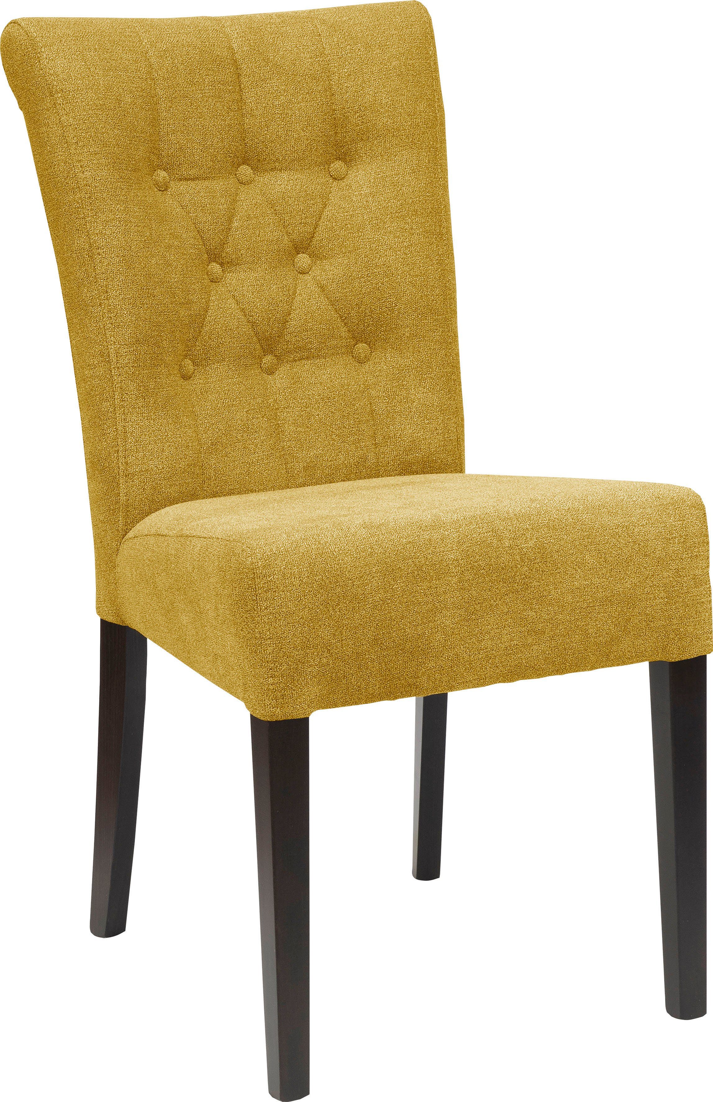 Home affaire Eetkamerstoel Queen BESTSELLER Gestoffeerde stoel met knoopdetails, set van 2, 4 of 6
