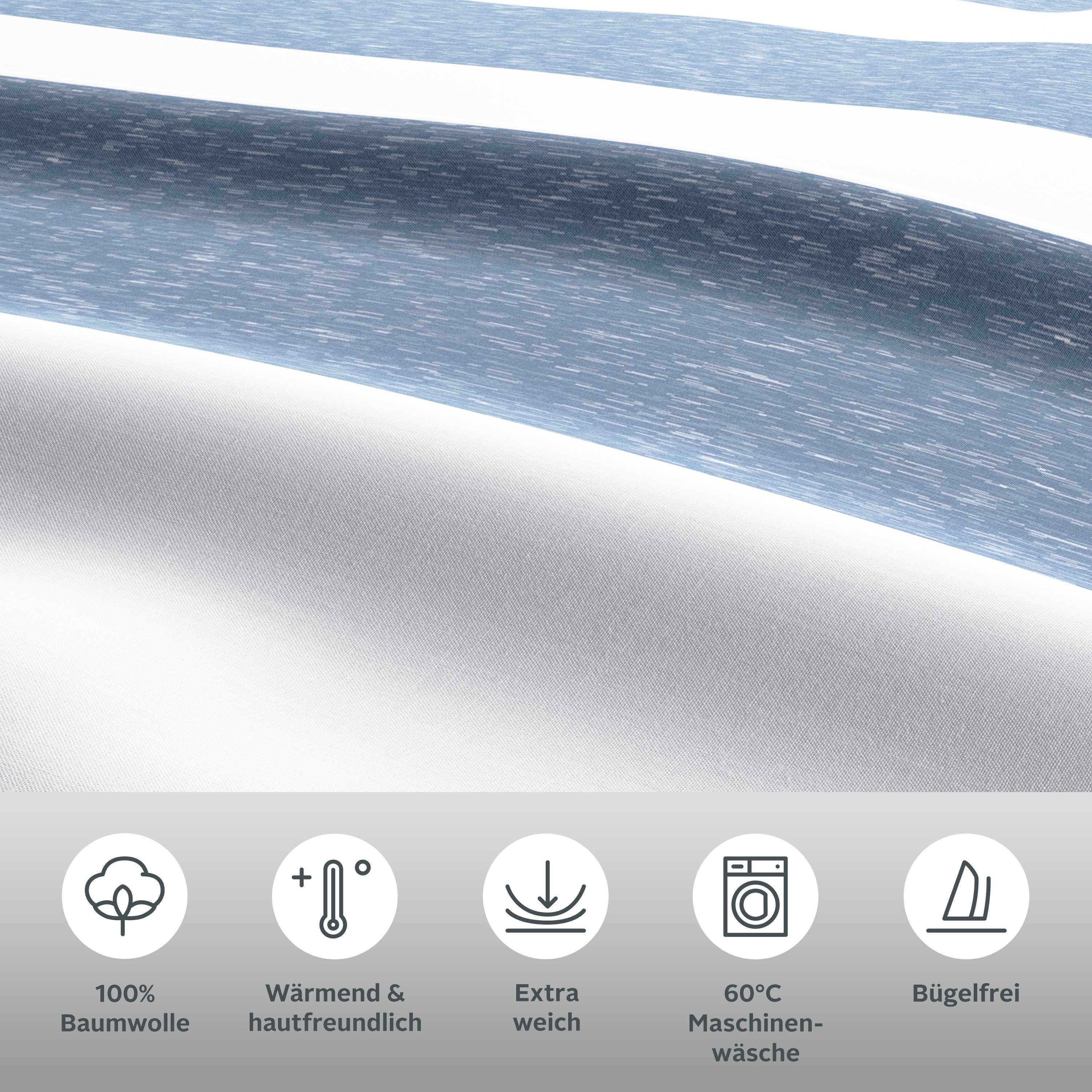 OTTO products Tweezijdig te gebruiken overtrekset Bigstripe 100% biokatoen gots-gecertificeerd, streepdesign in mêlee-look (2-delig)