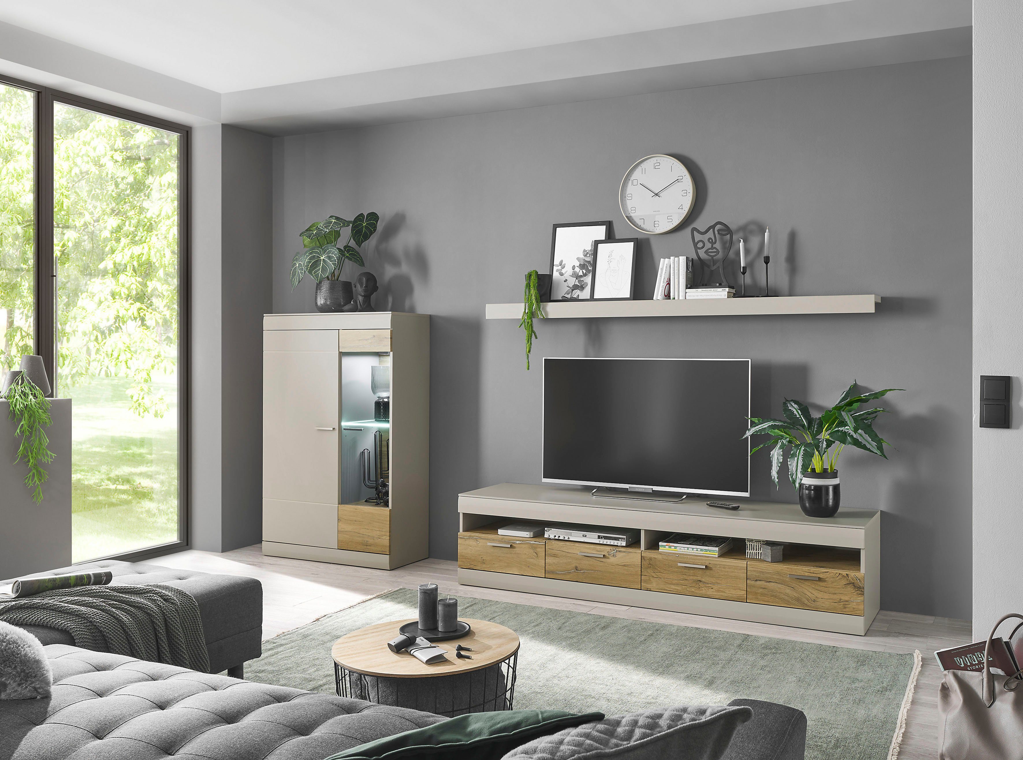 INOSIGN Wandmeubel SCARA trendy kleur met applicatie tineiken decor, met soft-closefunctie (3-delig)