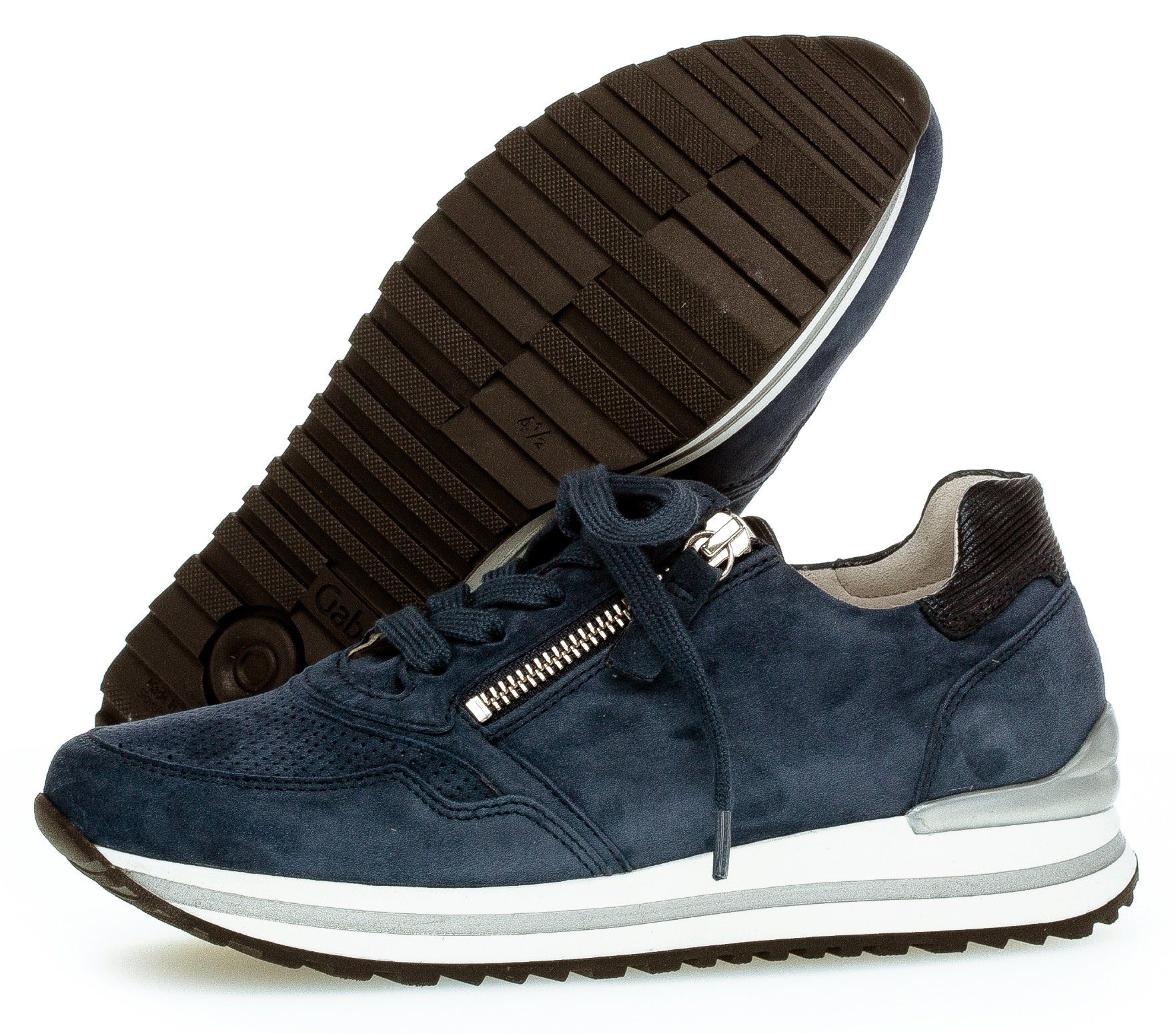 Gabor Sneakers met sleehak Turijn met lichte perforatie, vrijetijdsschoen, lage schoen, veterschoen