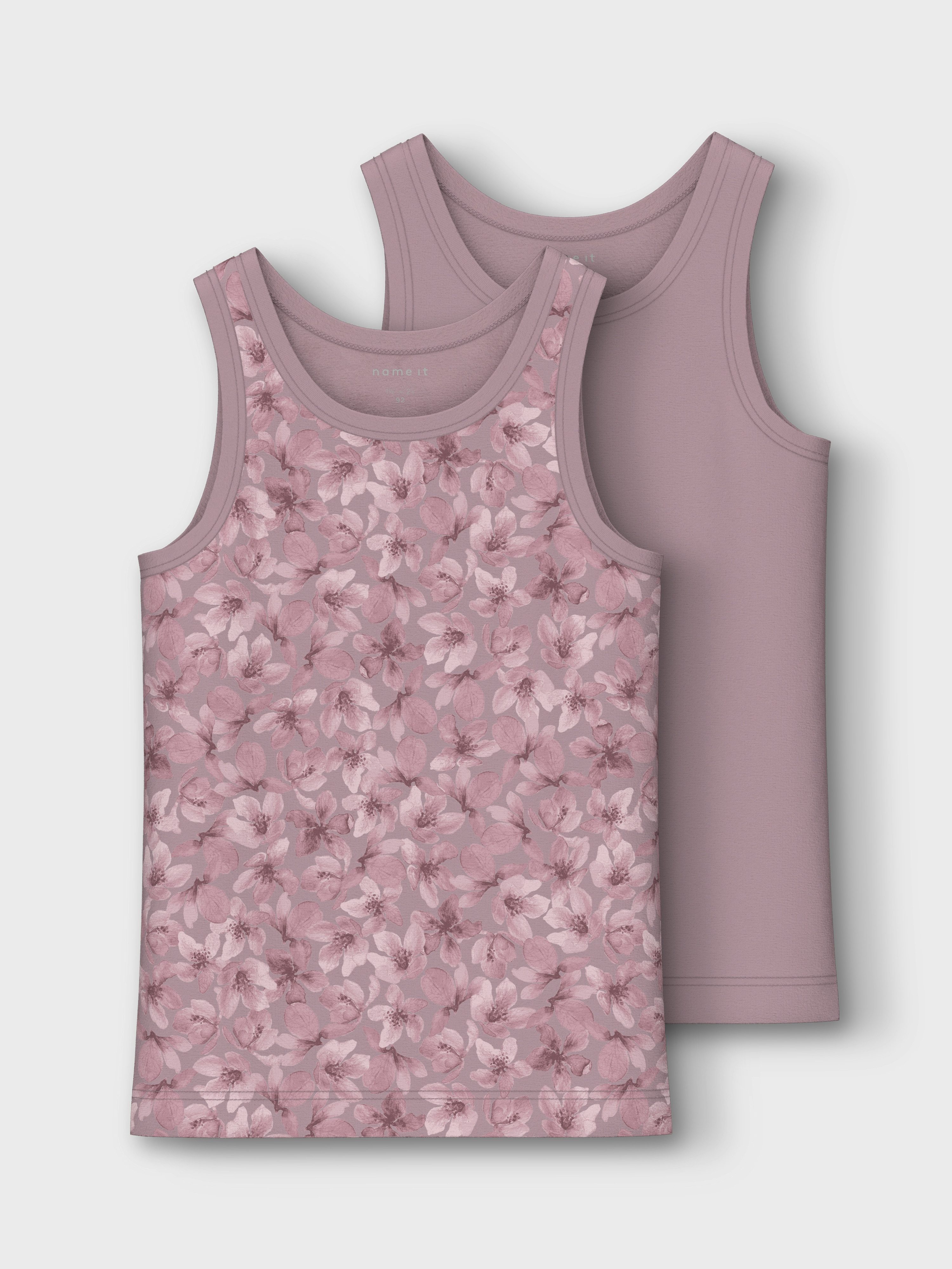 Name It Hemd NMFTANK TOP 2P MAUVE FLOWER NOOS (set 2 stuks)