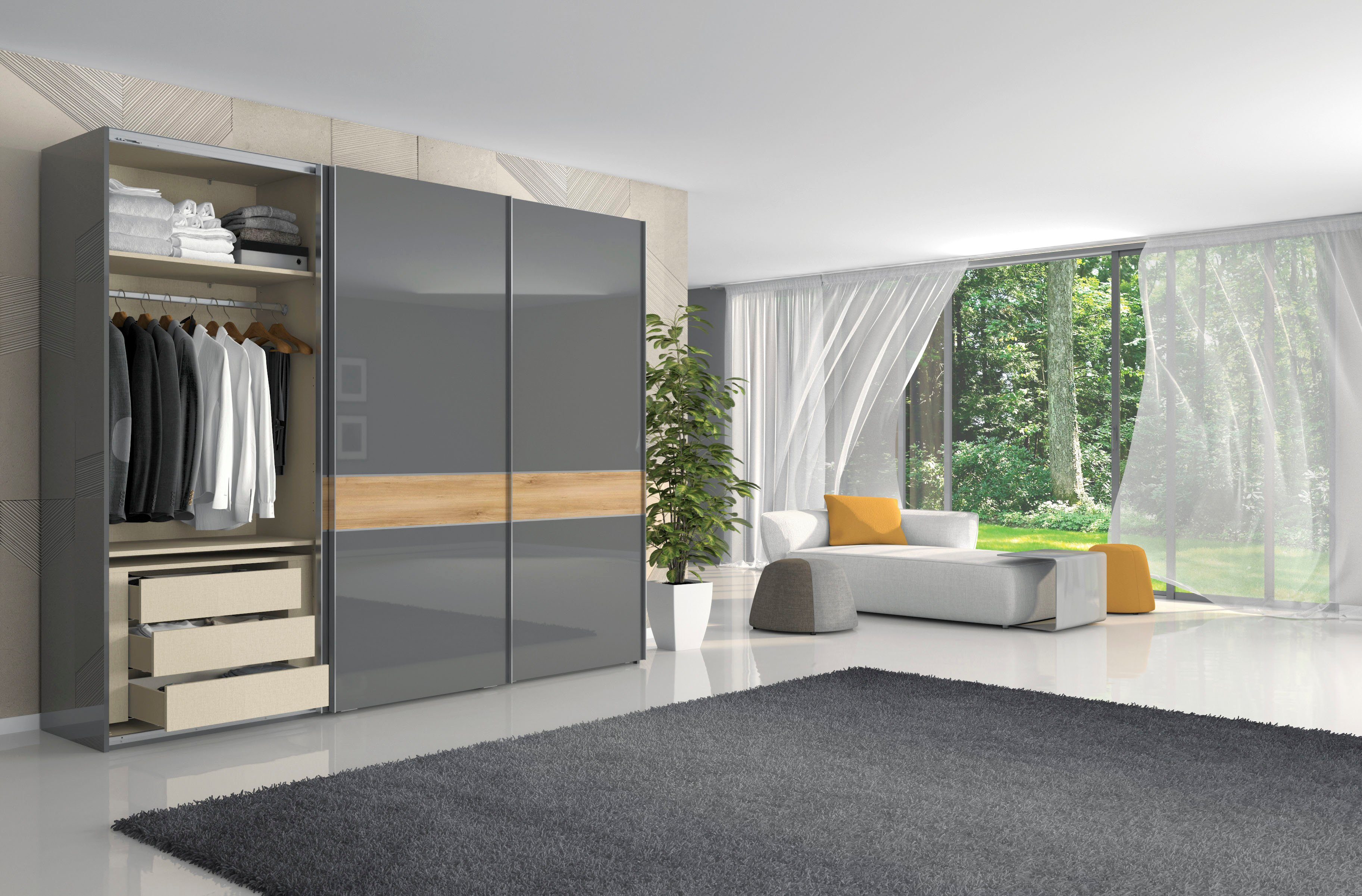 Places of Style Zweefdeurkast Onyx UV gelakt voor duurzame oppervlakken, soft-closefunctie