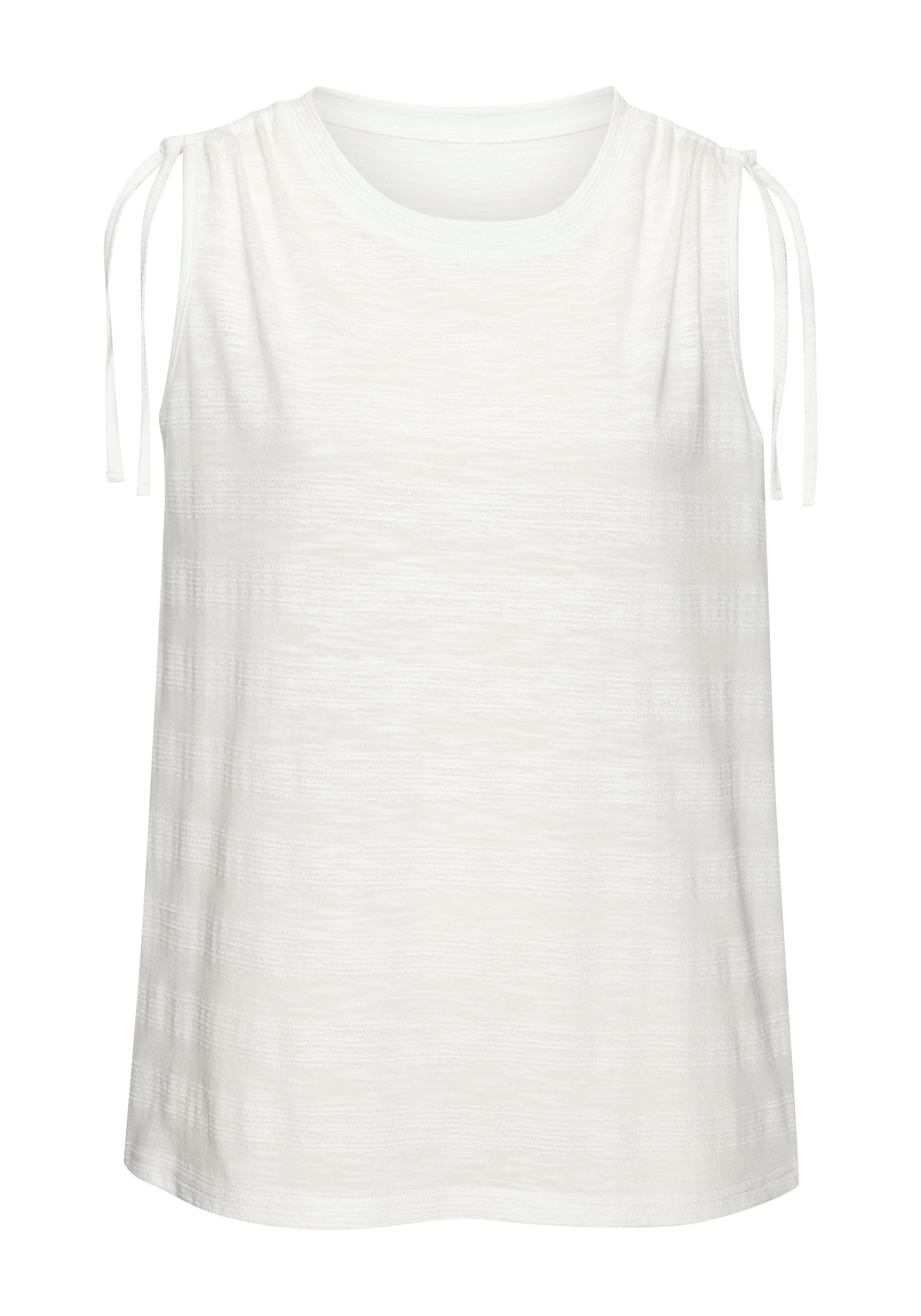 Vivance Tanktop Met verstelbare rimpeling op de schouder van onderhoudsvriendelijke kwaliteit met katoen (Set van 2)