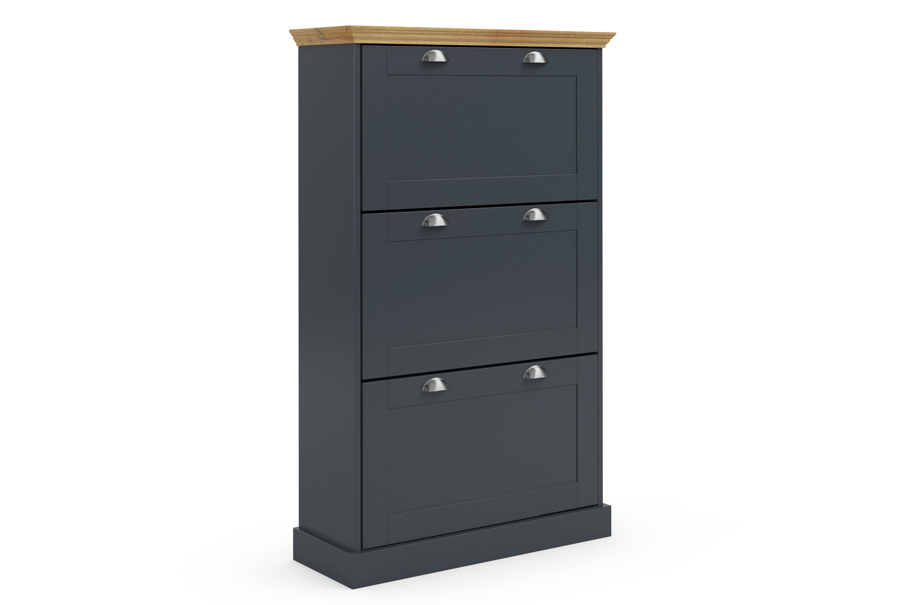Home affaire Schoenenkast Motala met 3 kleppen, plaats voor 18-20 paar schoenen, breedte 80 cm, hoogte 132 cm