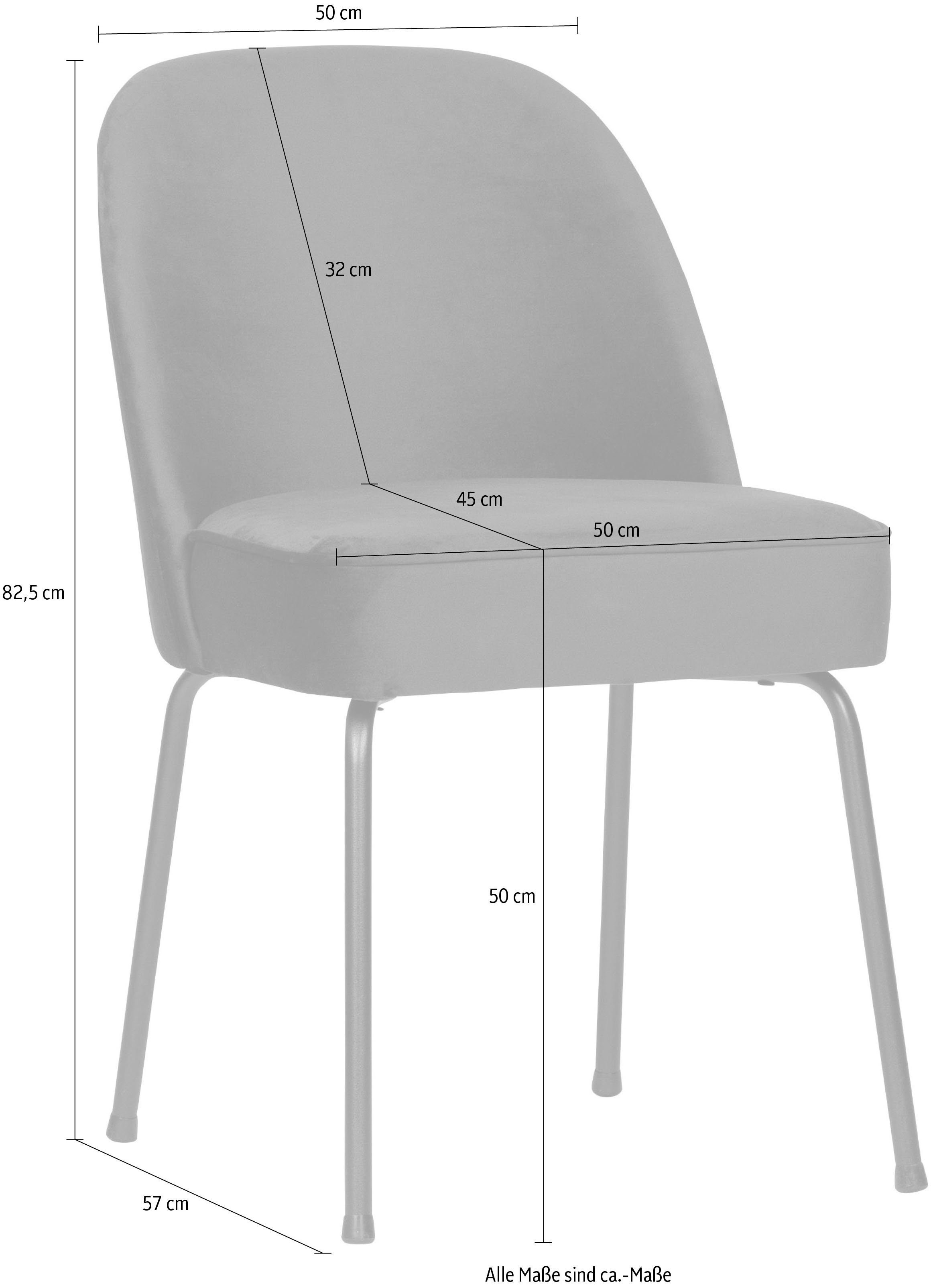 WOOOD Eetkamerstoel Stockholm Gestoffeerde stoel, 4-poots metalen frame, breedte 50 cm (set, 2 stuks)