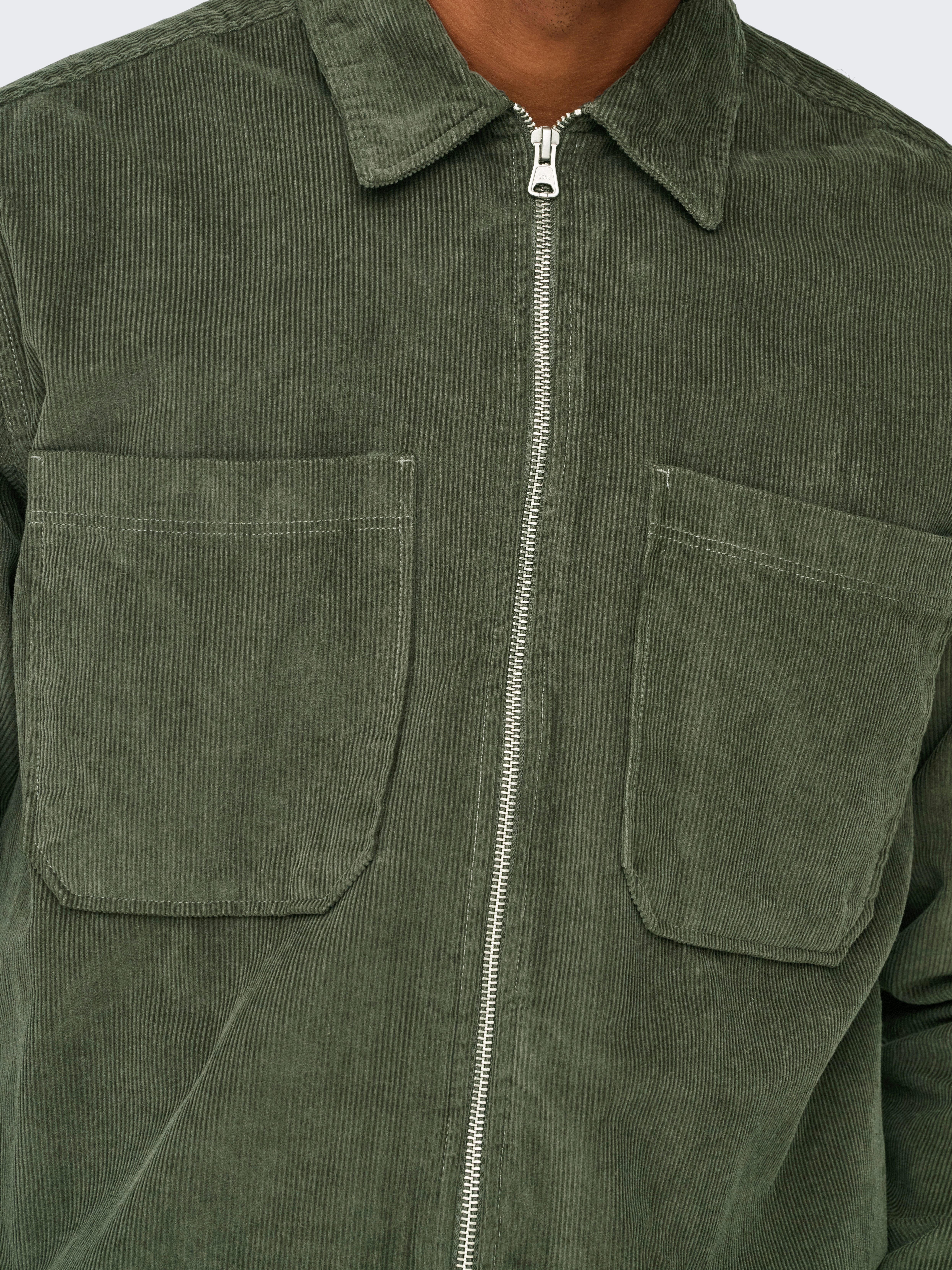 ONLY & SONS Overhemd met lange mouwen ONSALP 14W RLX 2PKT WASHD CORD LS ZIP