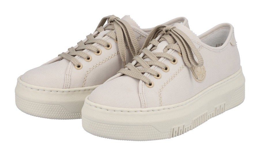 Rieker Plateausneakers van canvas, vrijetijdsschoen, lage schoen, veterschoen