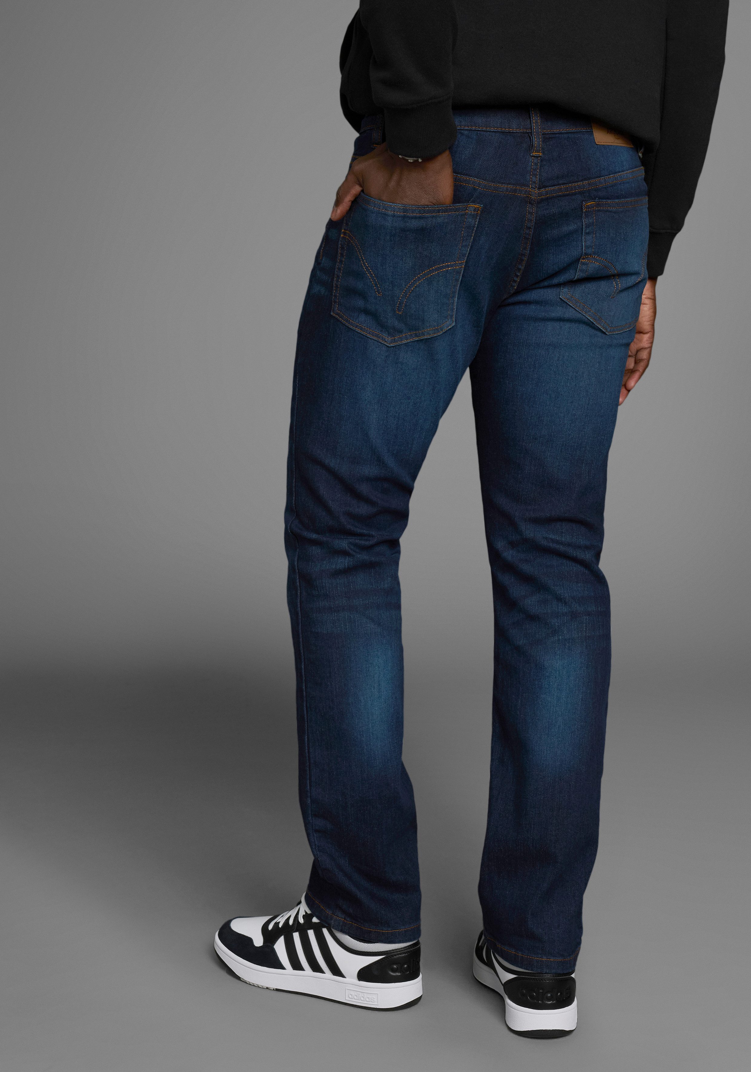 Arizona Stretch jeans rechte pijp, lage taillehoogte, met riemlussen