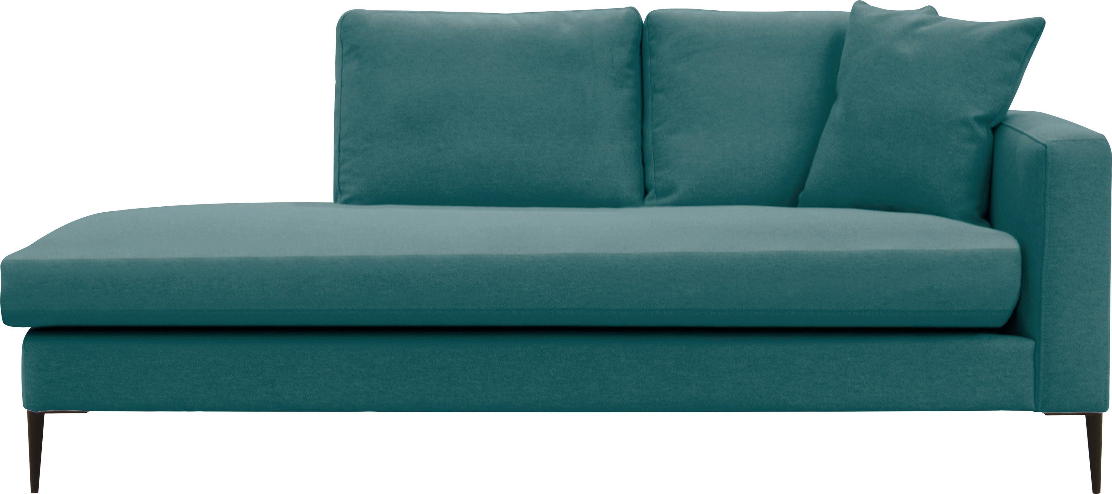 Leonique Récamier Cozy chaise longue, afmetingen B/D/H: 195/97/80 cm met los kussen en metalen poten, armleuning naar keuze links of rechts
