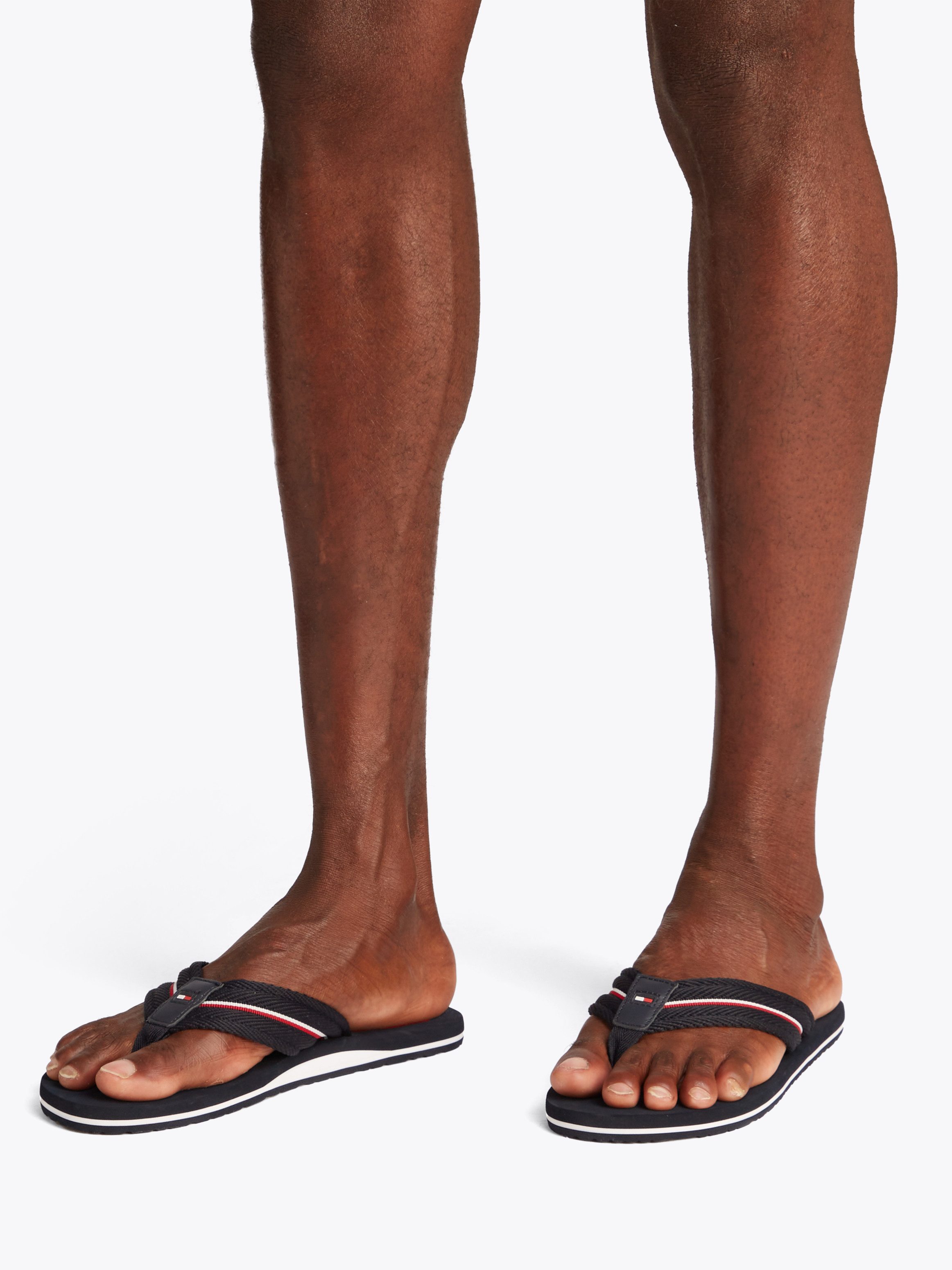 Tommy Hilfiger Teenslippers CORPORATE HILFIGER BEACH SANDAL , dianette, zomerschoen, flats, comfort-schoen met strepen