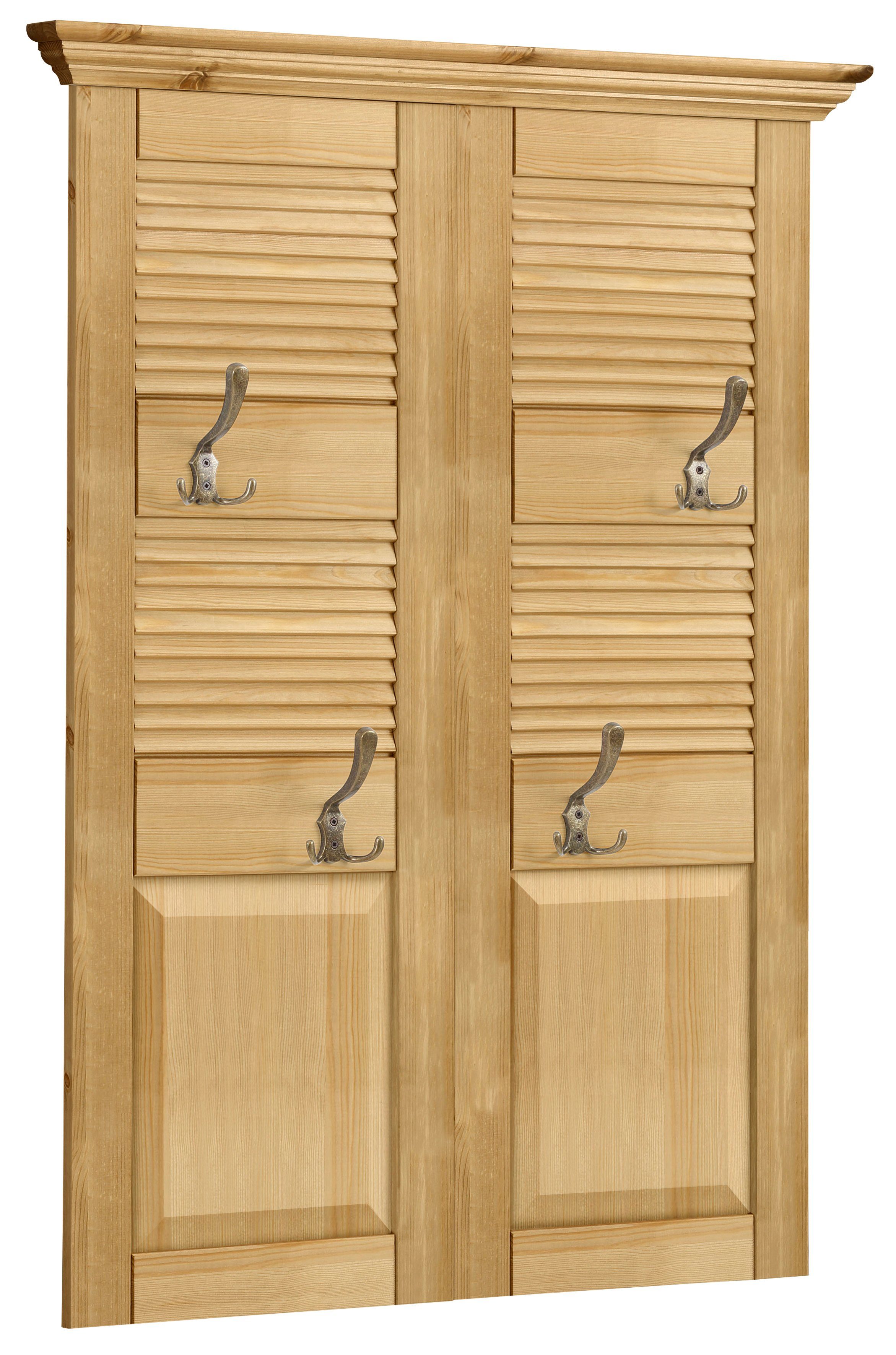 Home affaire Kapstokpaneel Ayanna Breedte 84 cm, met 4 dubbele haken, van massief grenen, FSC®