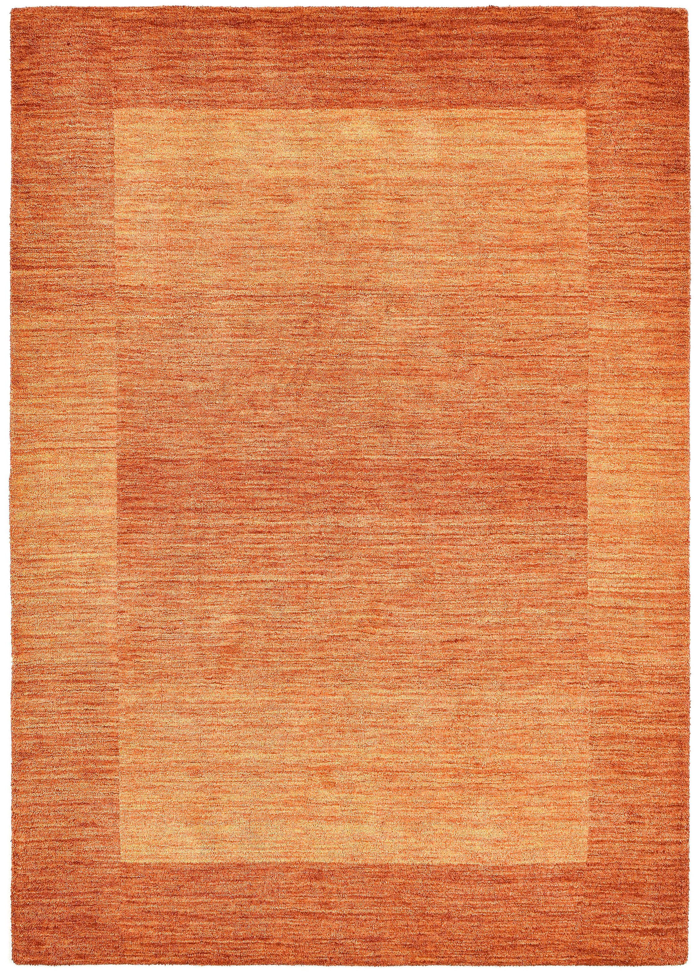 THEKO Wollen kleed Gabbeh super, Handgeweven vloerkleed, randdessin, zuivere wol, met de hand geweven