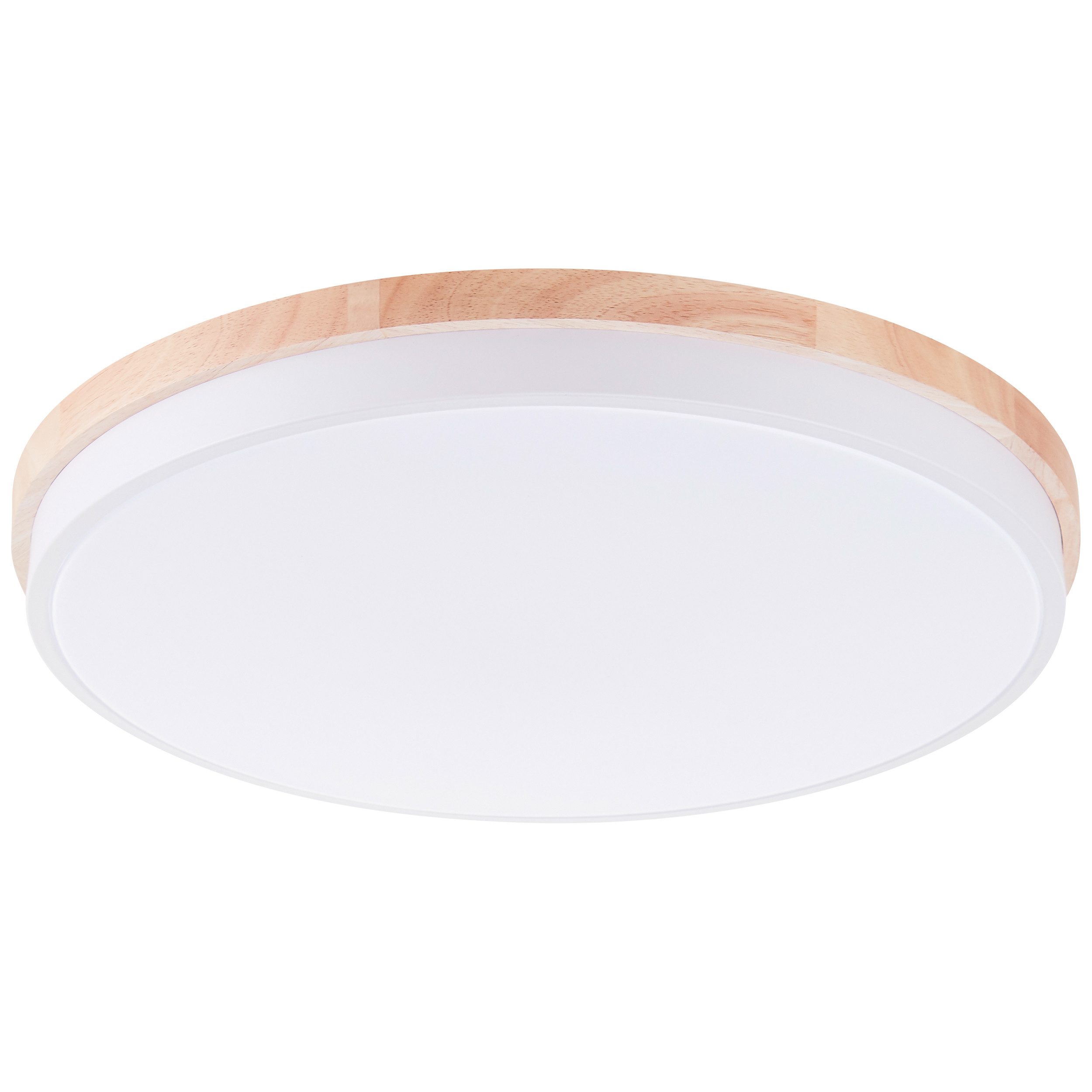 Brilliant Leuchten Led-plafondlamp Baarlo Ø 50 cm, 4500 lm, 3000-6500 K, dimbaar, afstandsbediening, hout/metaal