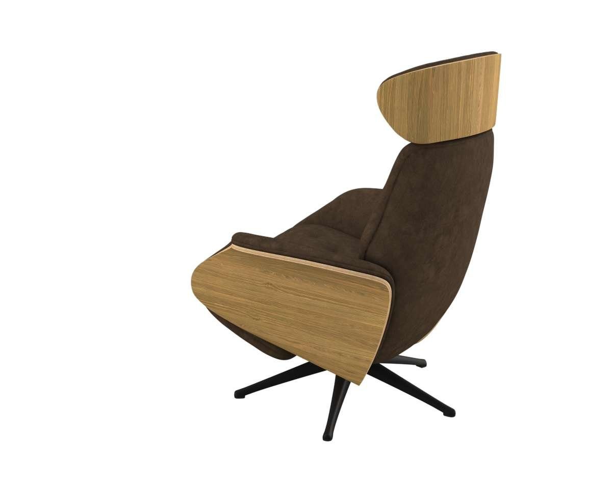 FLEXLUX Relaxfauteuil Volden praktische elektrische fauteuil Maat M, elektrische rug- en voetensteun, accu, armleuning Eiken, zwarte poot