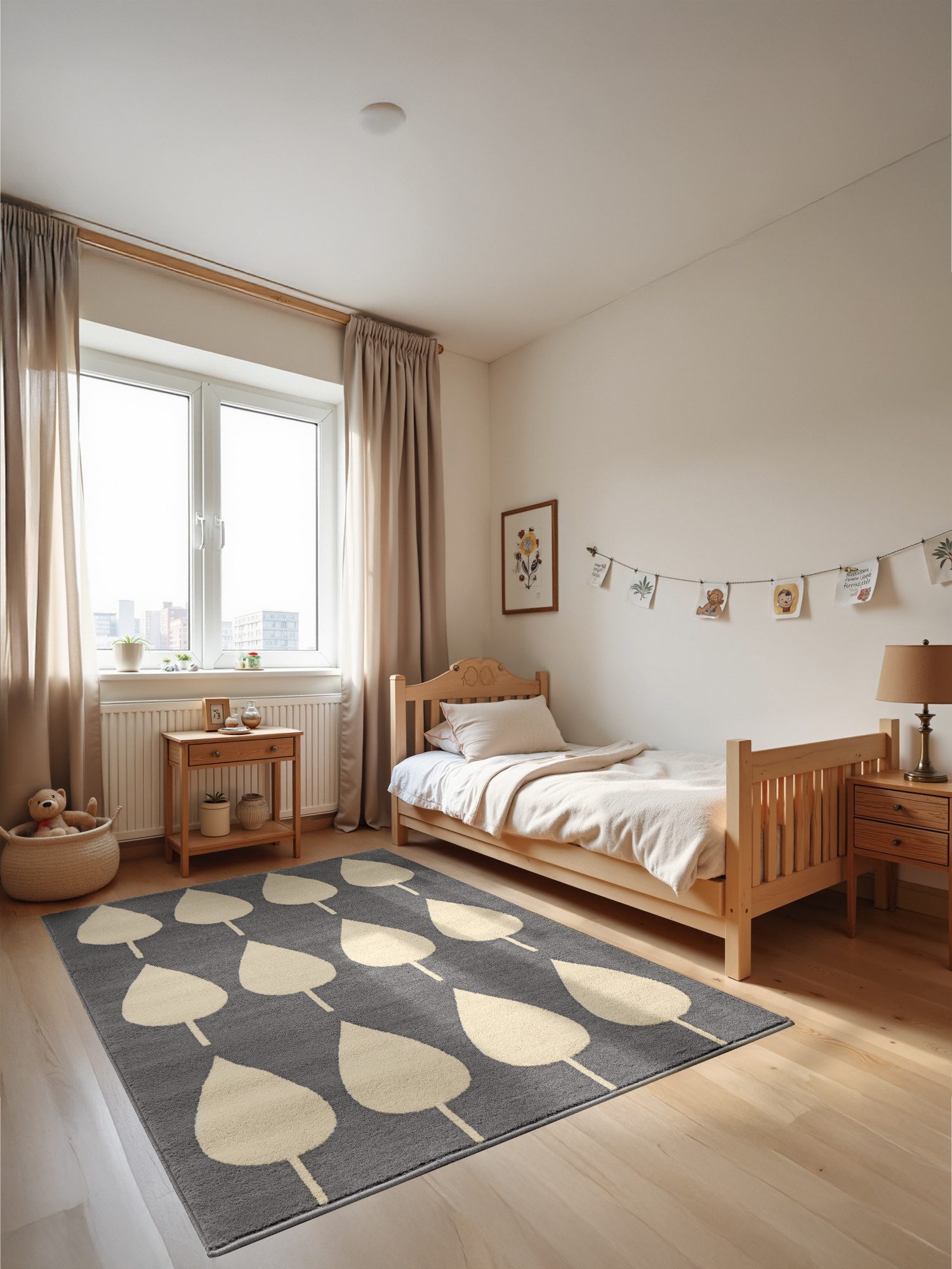HANSE Home Kindervloerkleed Lovely Leaves Speeltapijt, stevig, kinderkamer, kortpolig, speelondergrond