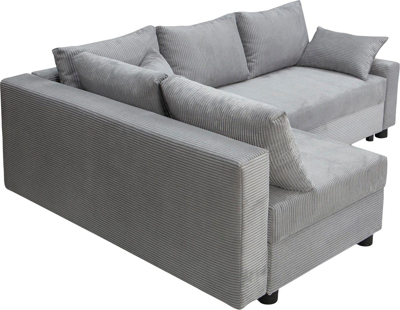 COLLECTION AB Hoekbank Parma L-vorm met slaapfunctie en bedlade, inclusief kussens, bonell-federkern