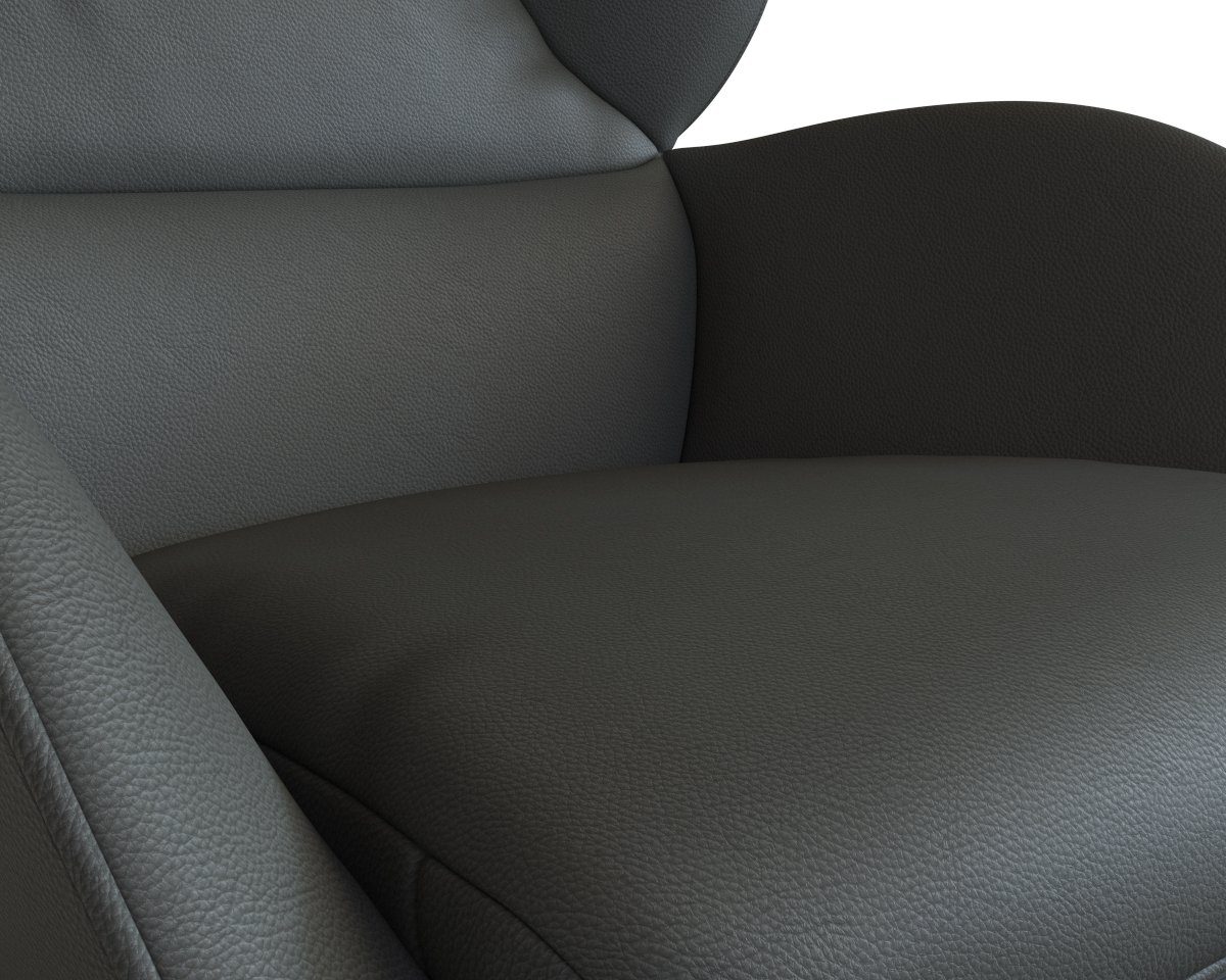 FLEXLUX Oorfauteuil Adria designstoel, loungestoel, Stijl & comfort, organische vorm, zwarte houten voet