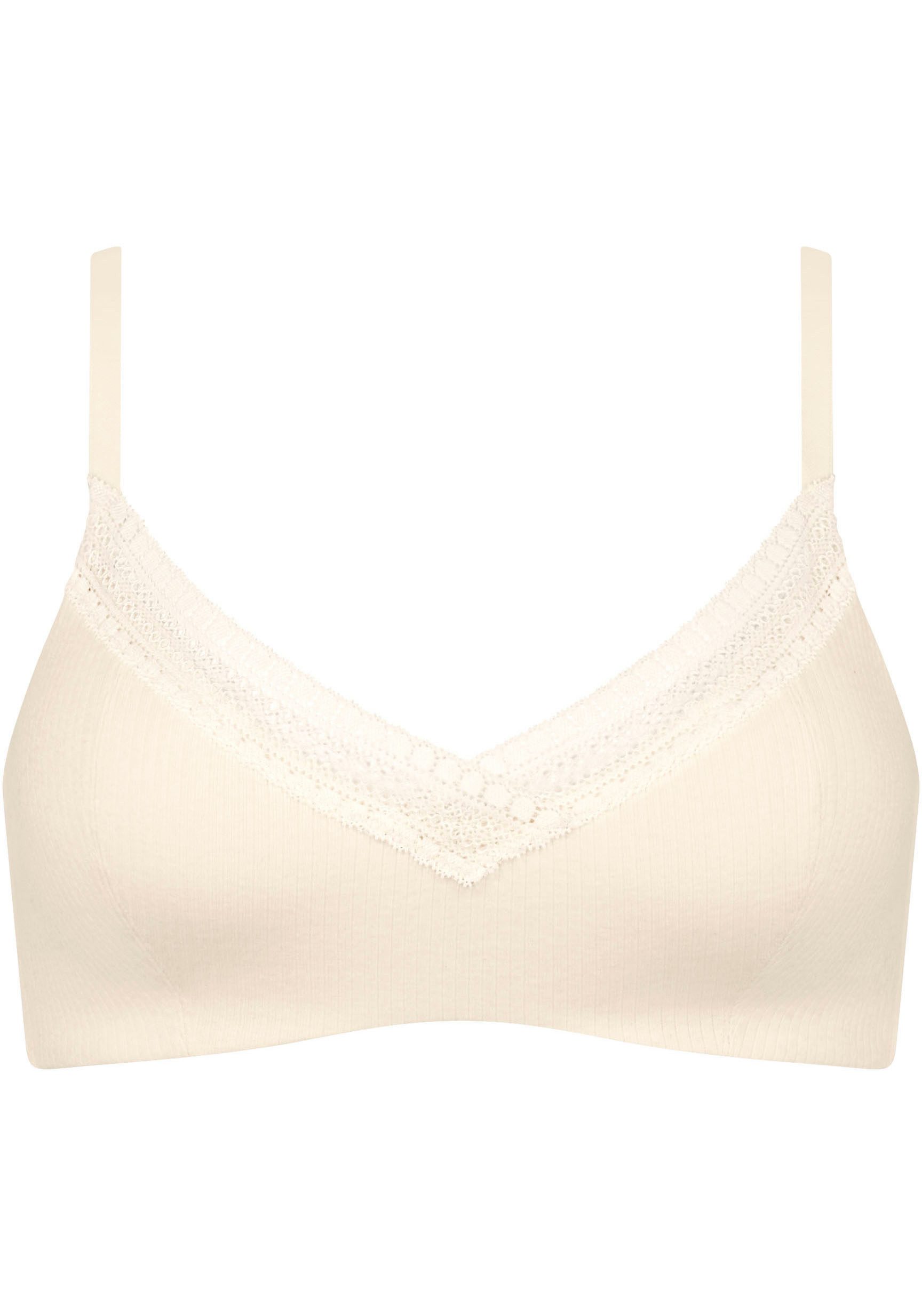 Sloggi Beugelloze-bh GO Ribbed R P zachte ribstof met kantafwerking (set, 1-delig)