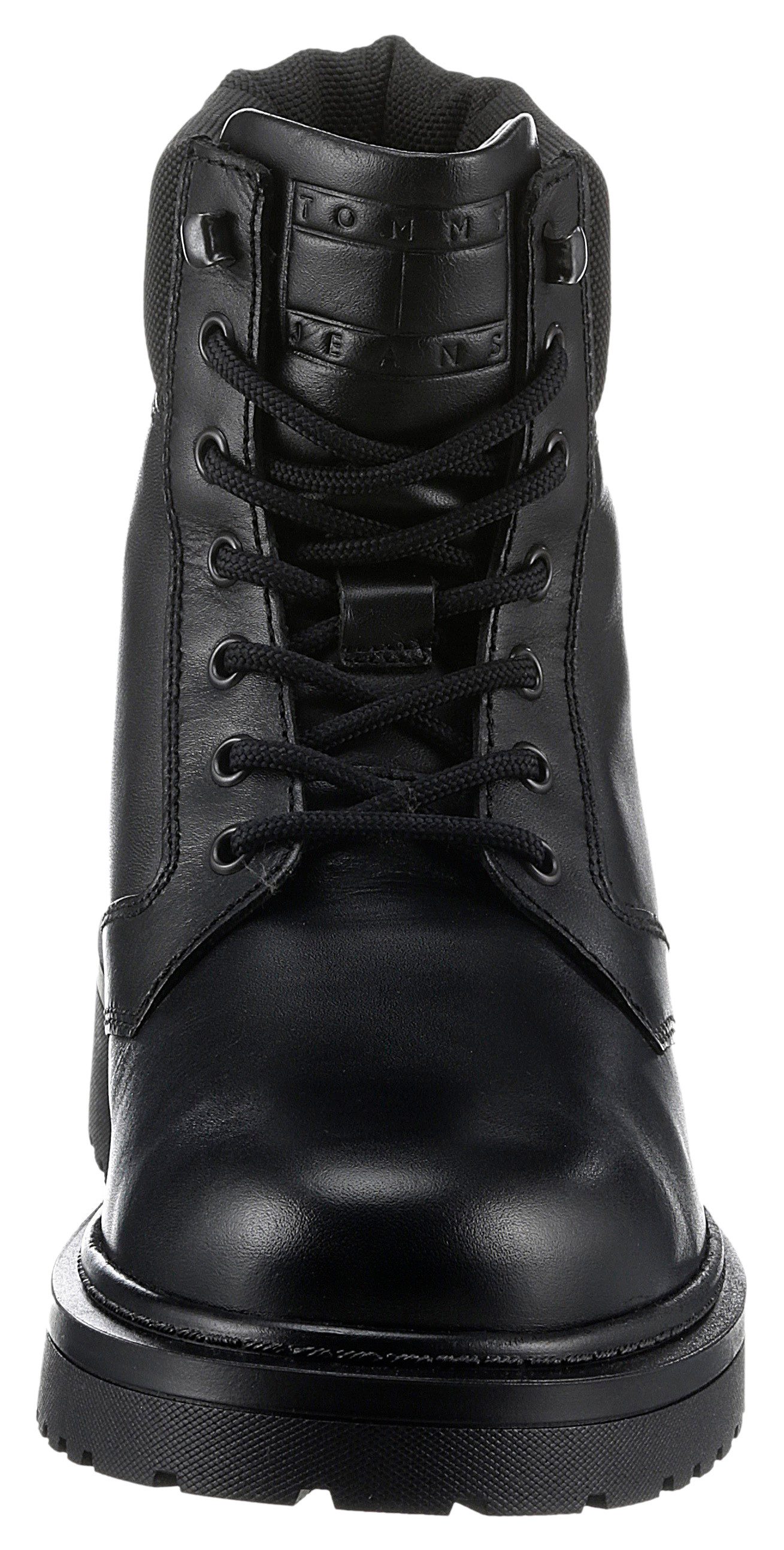 TOMMY JEANS Veterschoenen TJM LACE UP BOOT hakken, veterschoenen met gewatteerde schaprand
